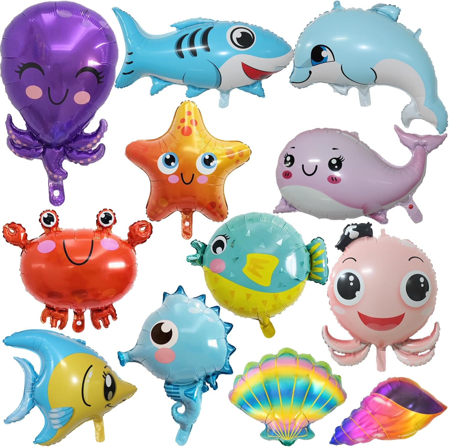 SAMOKA Sea Animals Balloons 12 PCS Under The Sea Decorations