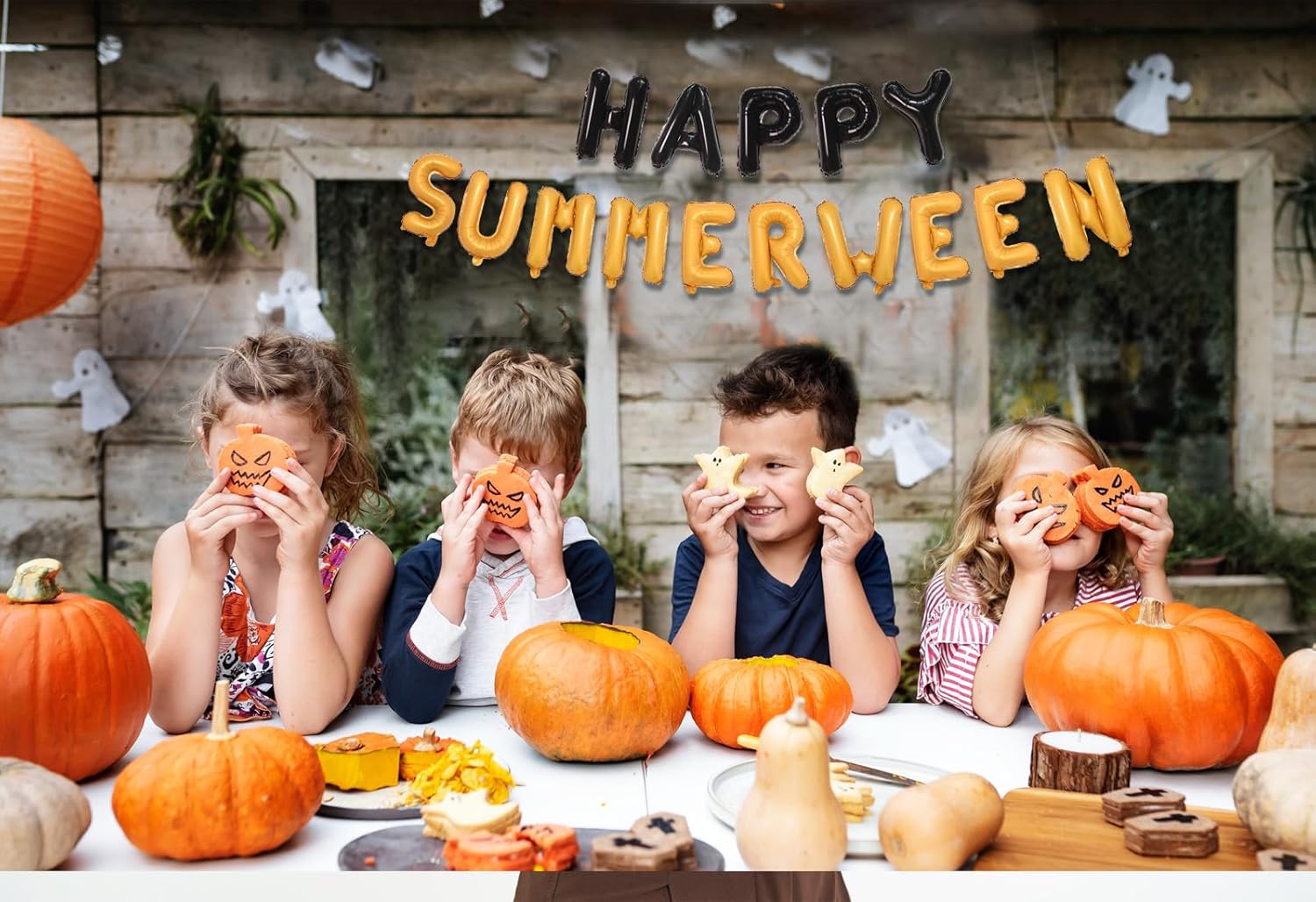 Summerween Balloons Banner Halloween Party Decorations
