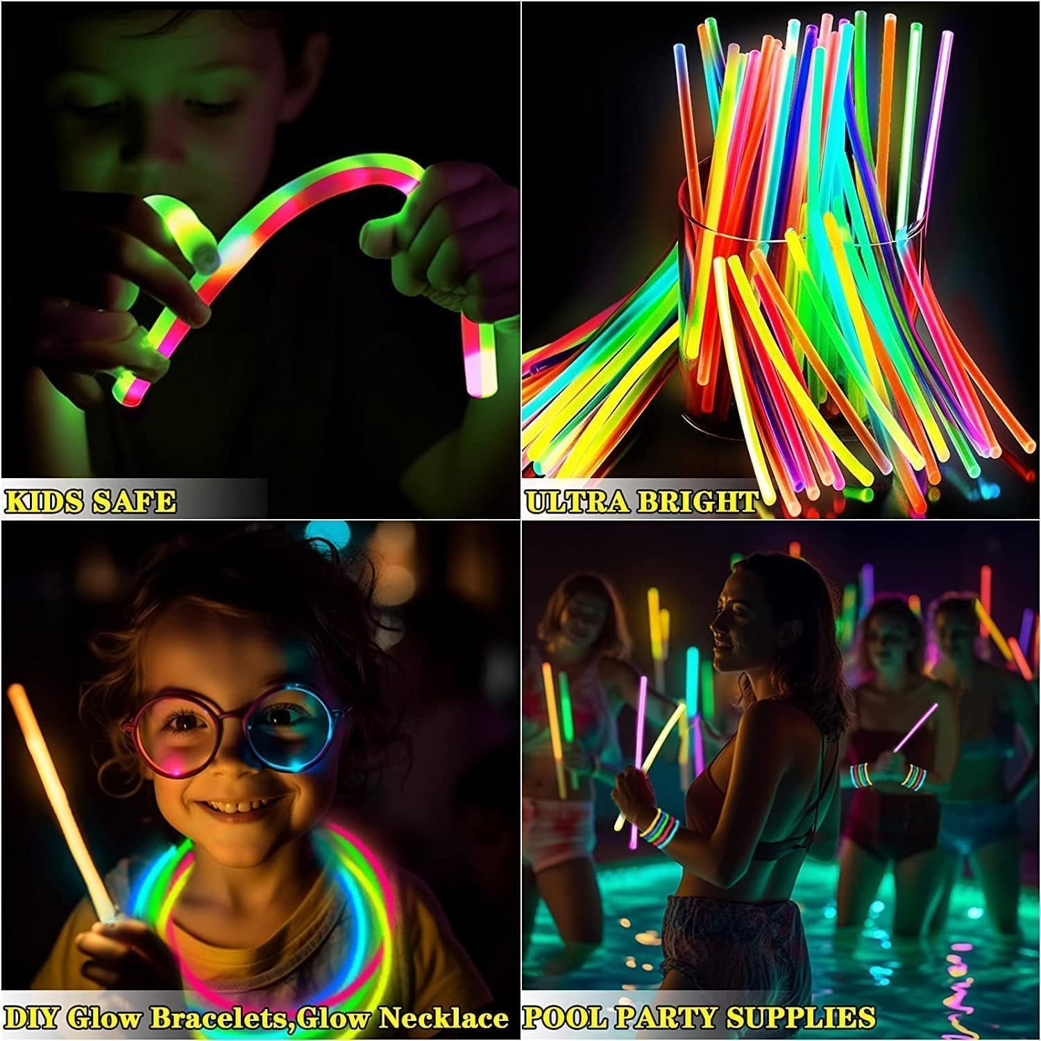 TURNMEON 360 Pack Ultra Bright Glow Sticks