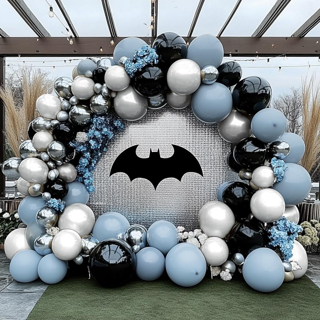 Dusty Blue Double Stuffed Balloons Set for Party Decorations