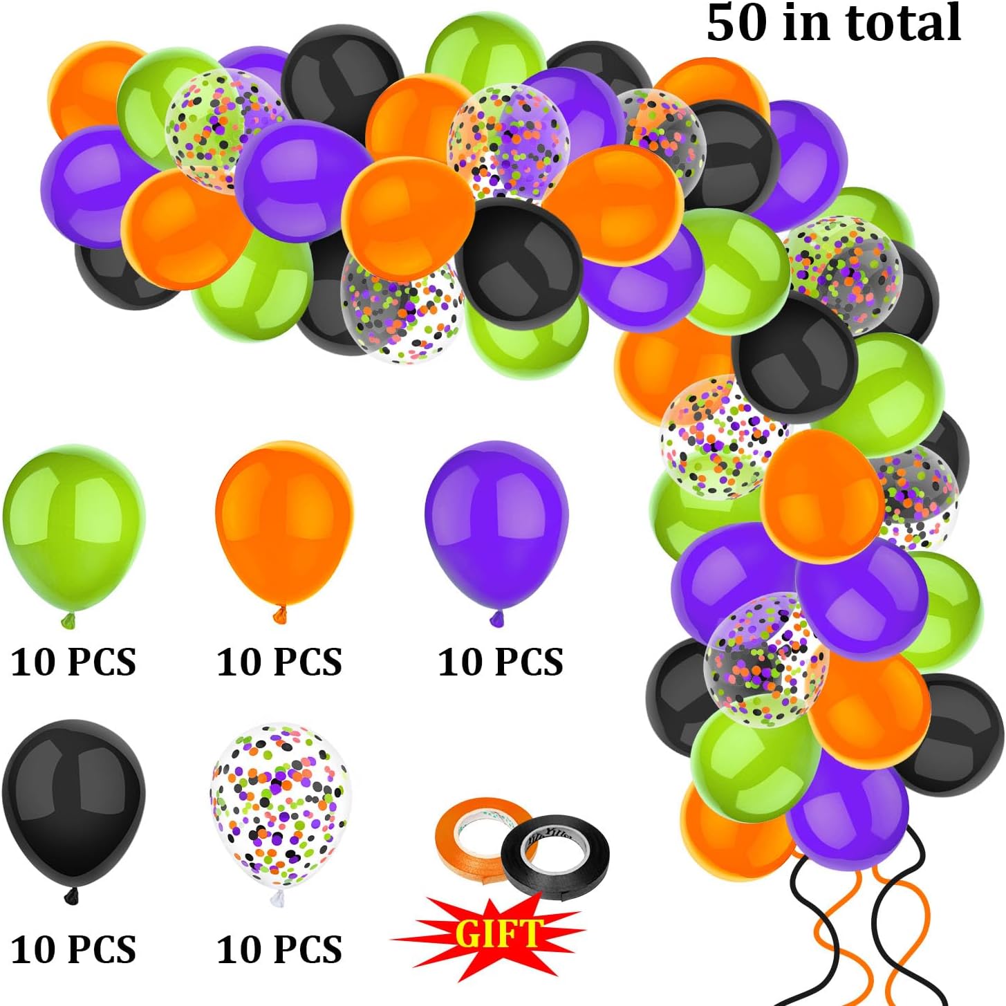 50 Pcs 12 Inch Balloons Halloween Decorations