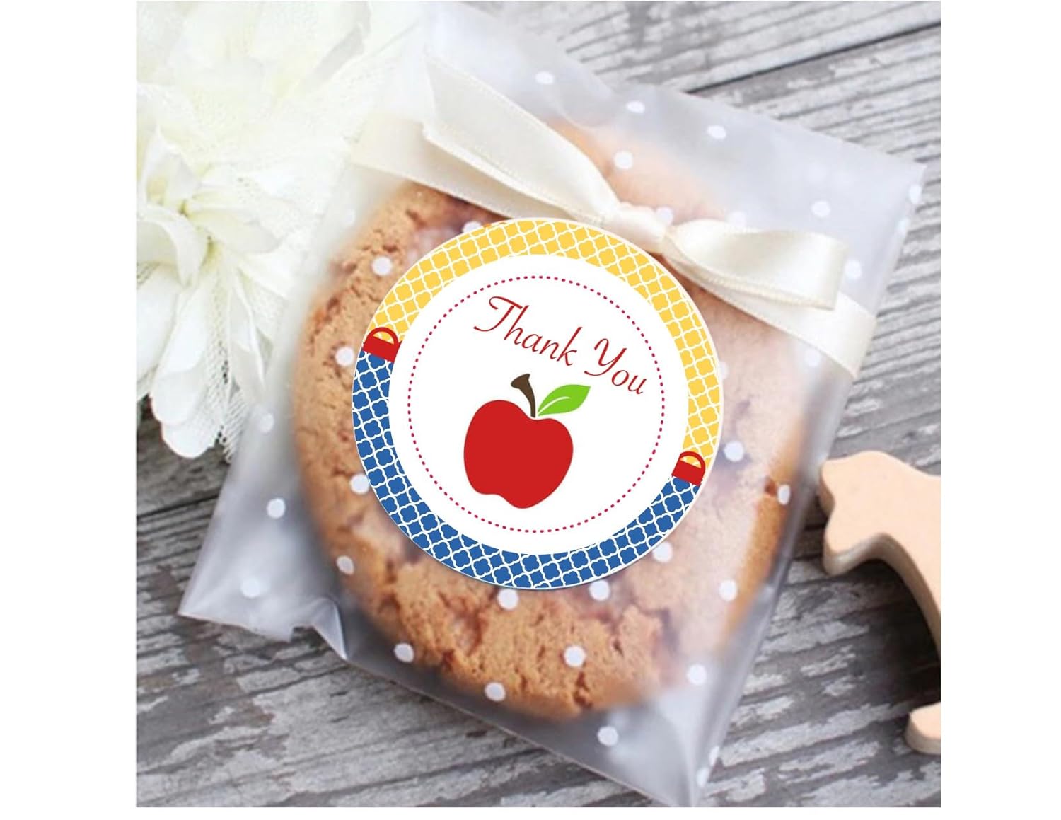 Snow White Apple Thank You Stickers 24 Pcs