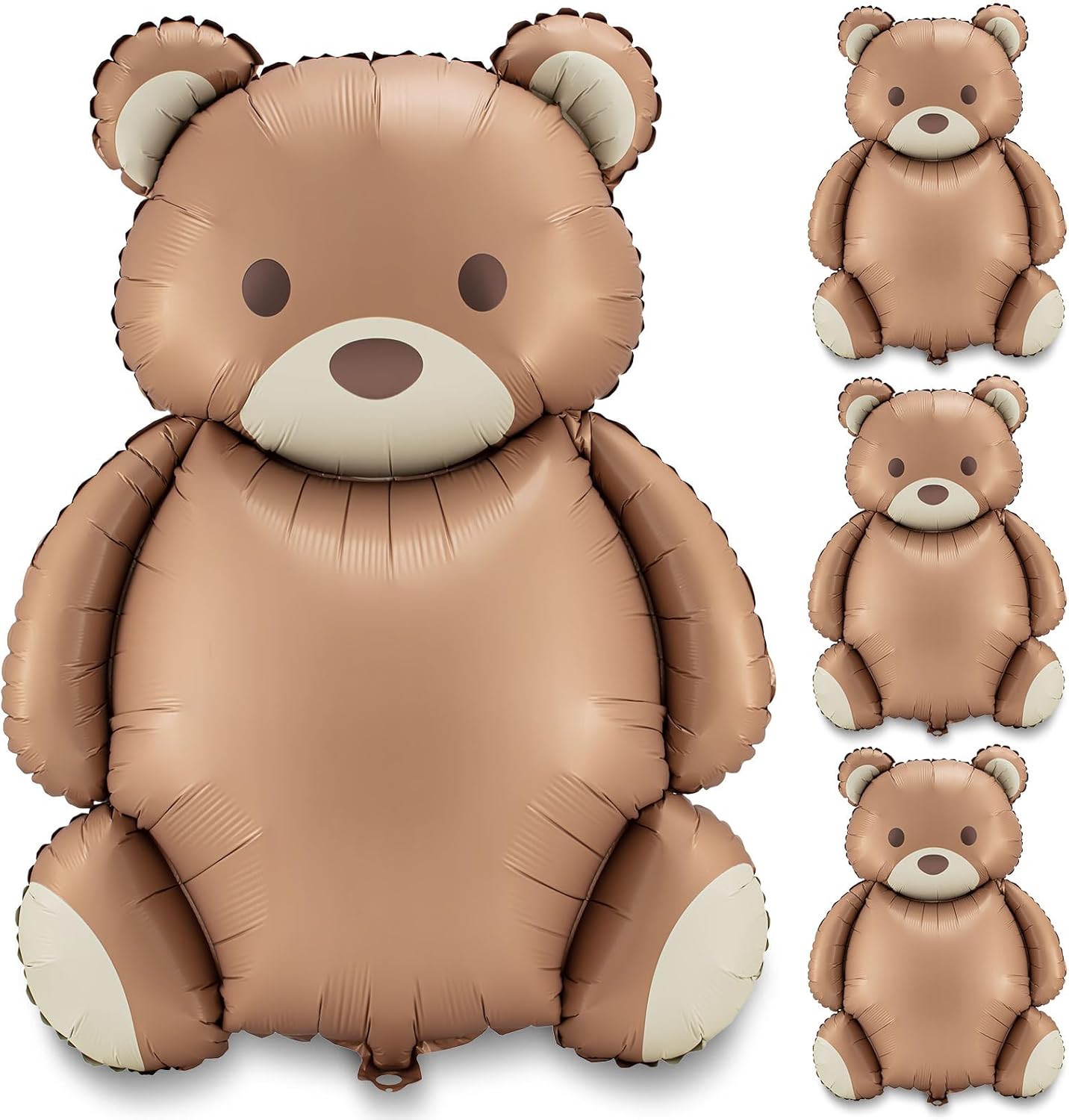 4 Pcs Big Brown Bear Foil Balloons for Birthday Parties