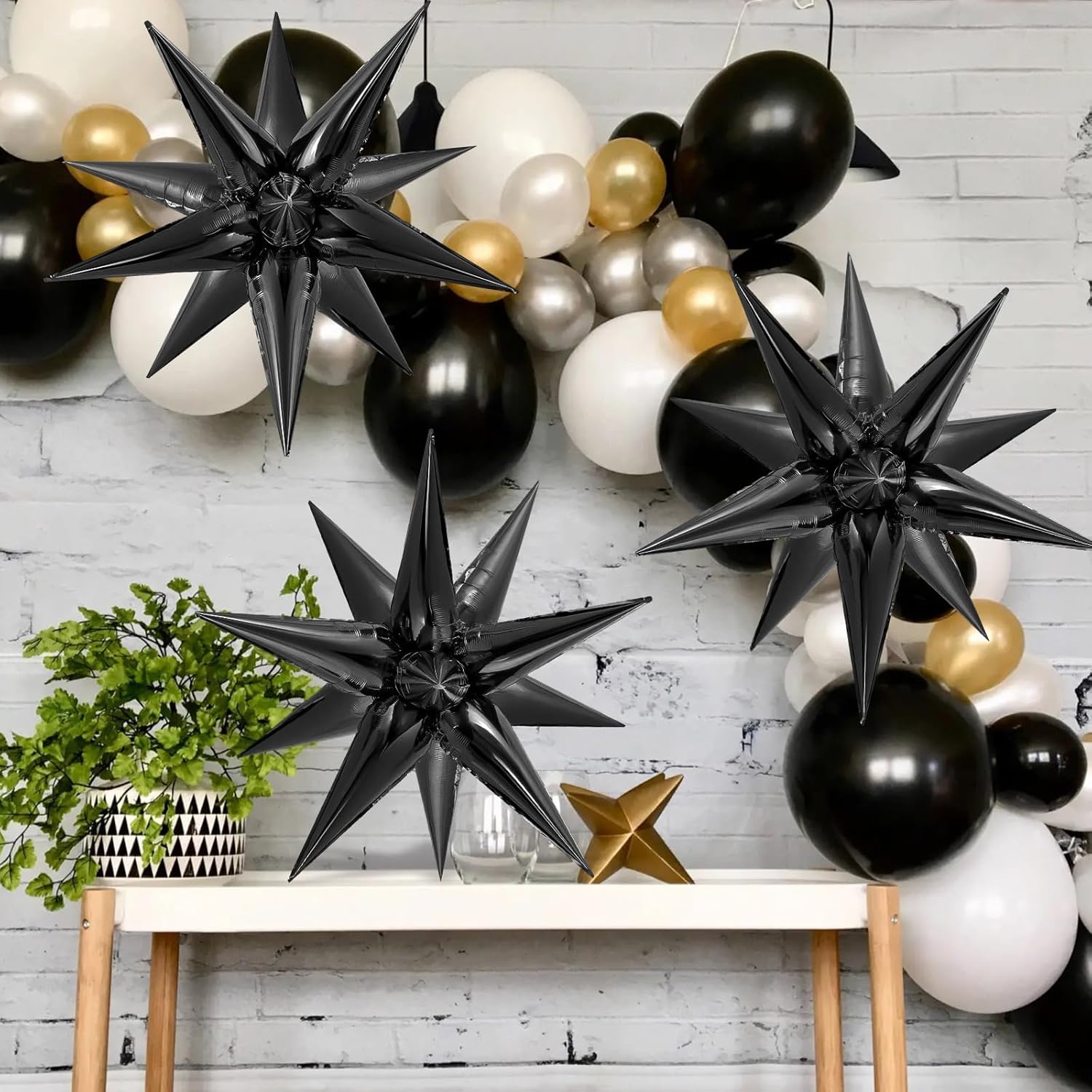72 Pcs Black Star Foil Balloons for Party Decor