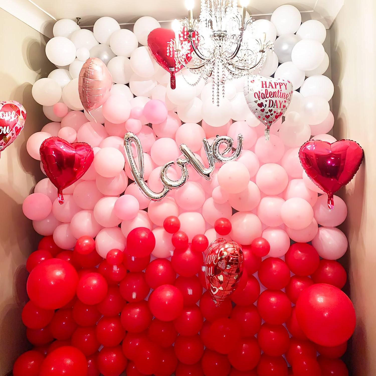 PartyWoo 152 pcs Red Balloons Arch Kit Garland Decorations
