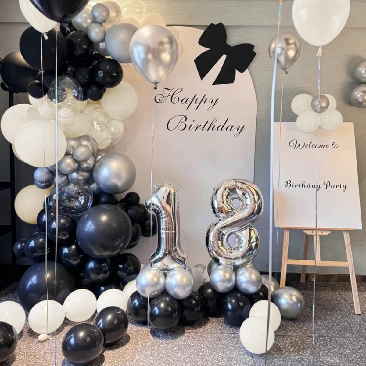 MOXMAY White Sand Black Balloons Arch Kit 151Pcs