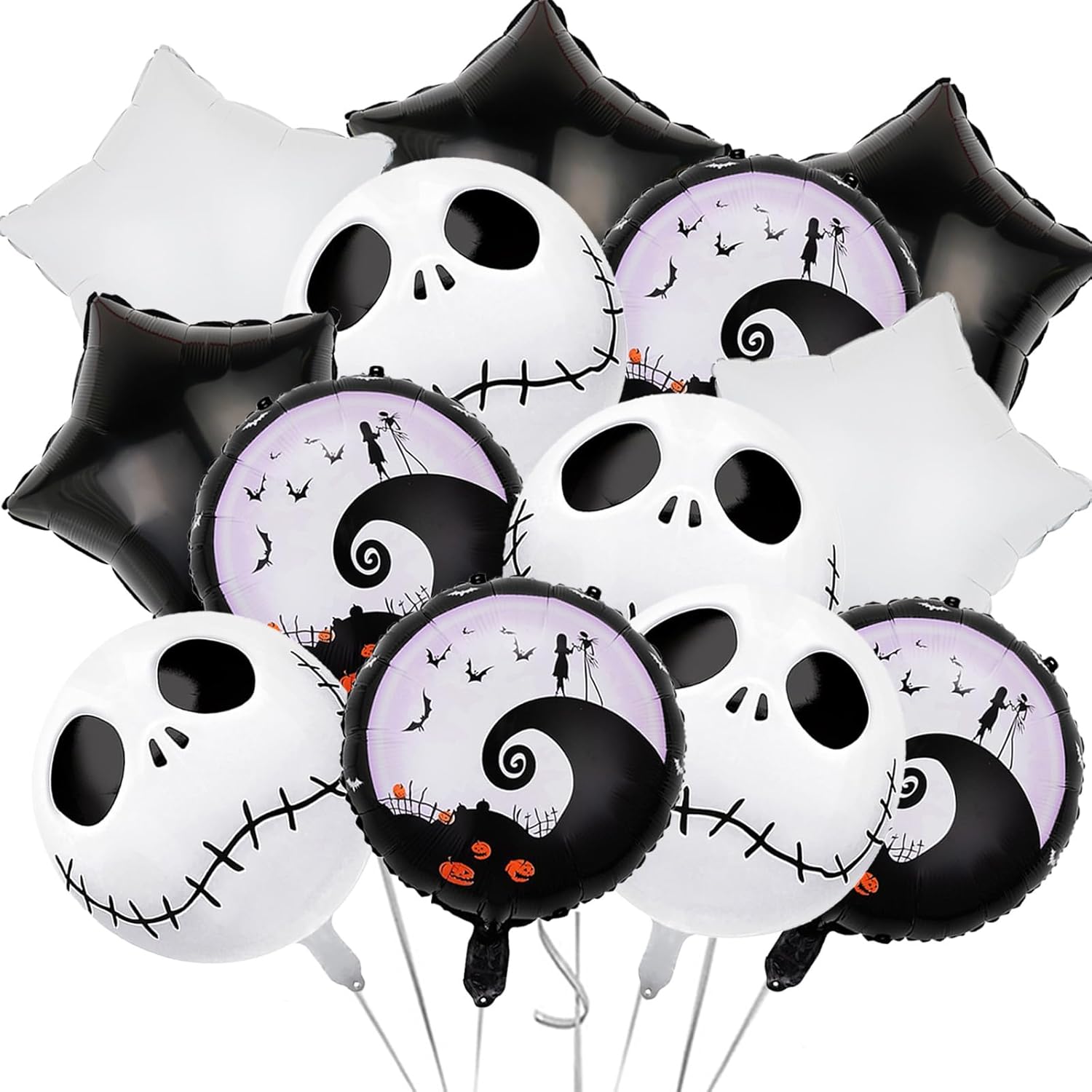 16Pcs Halloween Balloons Skull Nightmare Decorations for Party Supplies