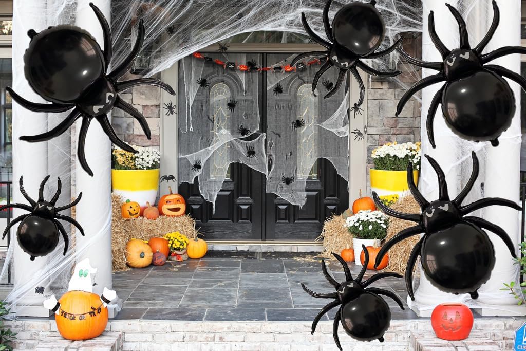 12PCS Halloween Spider Balloons - 33 Giant and 172 Small Foil Balloons