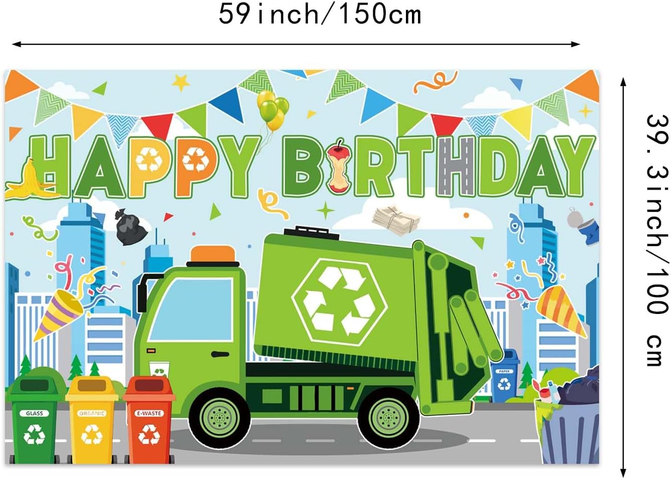 Trash Truck Birthday Decorations Set