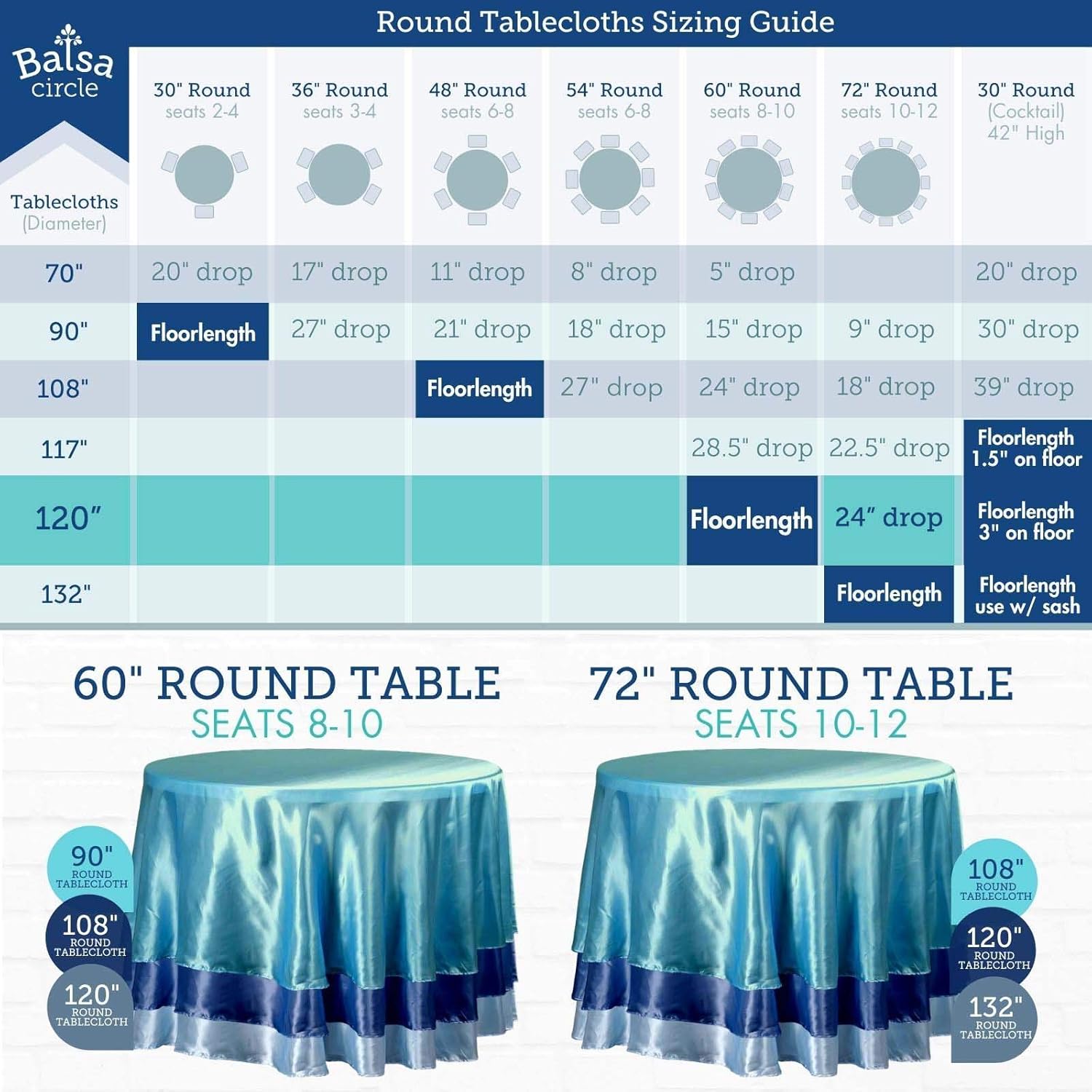 Balsa Circle 120 Inch Silver Round Tablecloth