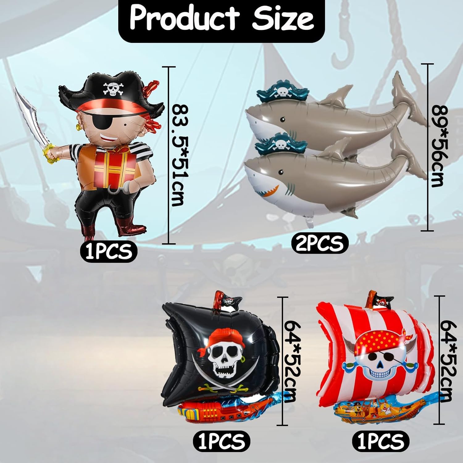 Pirate Theme Birthday Decorations 38 Piece Set