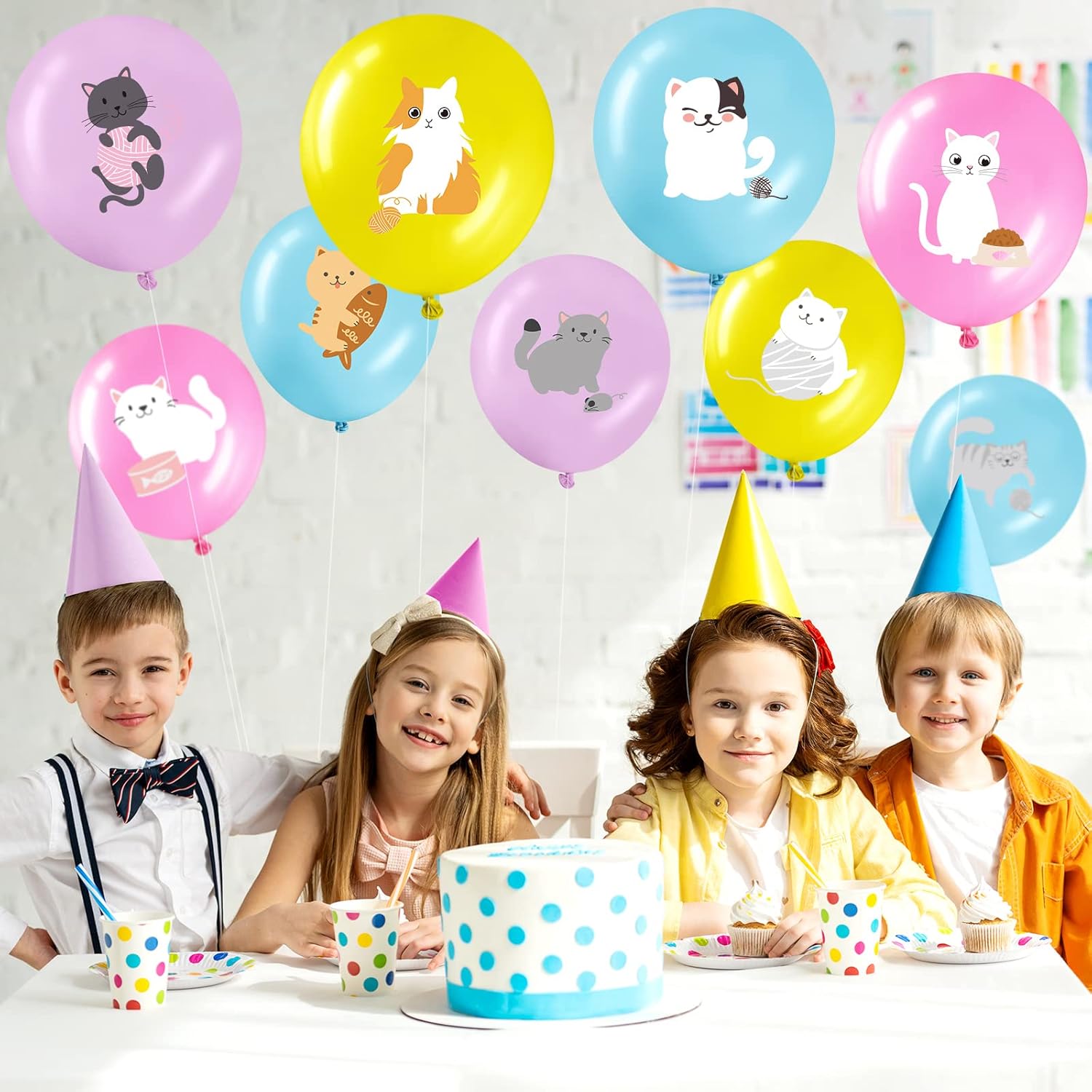 Threan 36 Pcs Cat Theme Latex Balloons Party Decorations