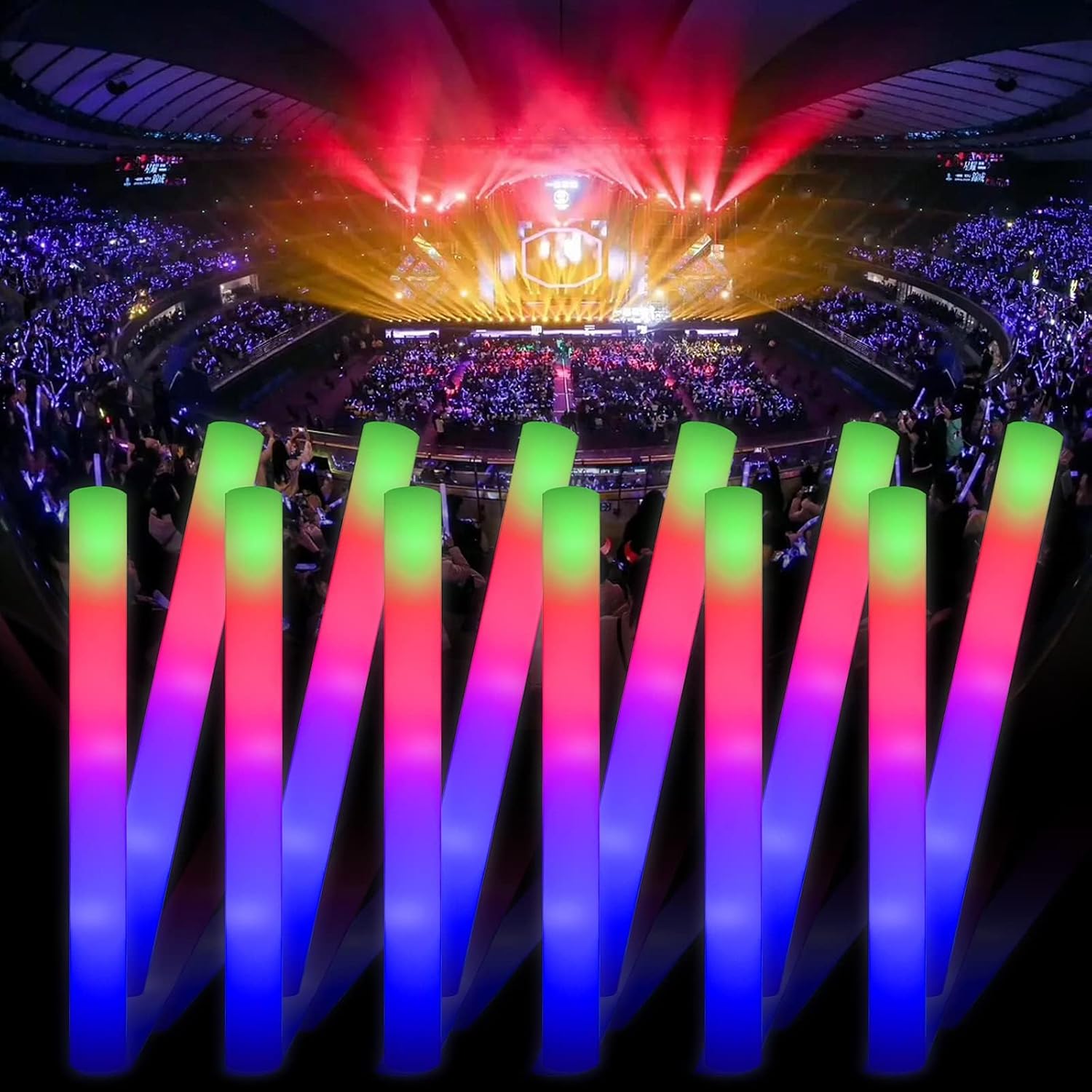 100 11 Pack Foam Glow Sticks Party Supplies