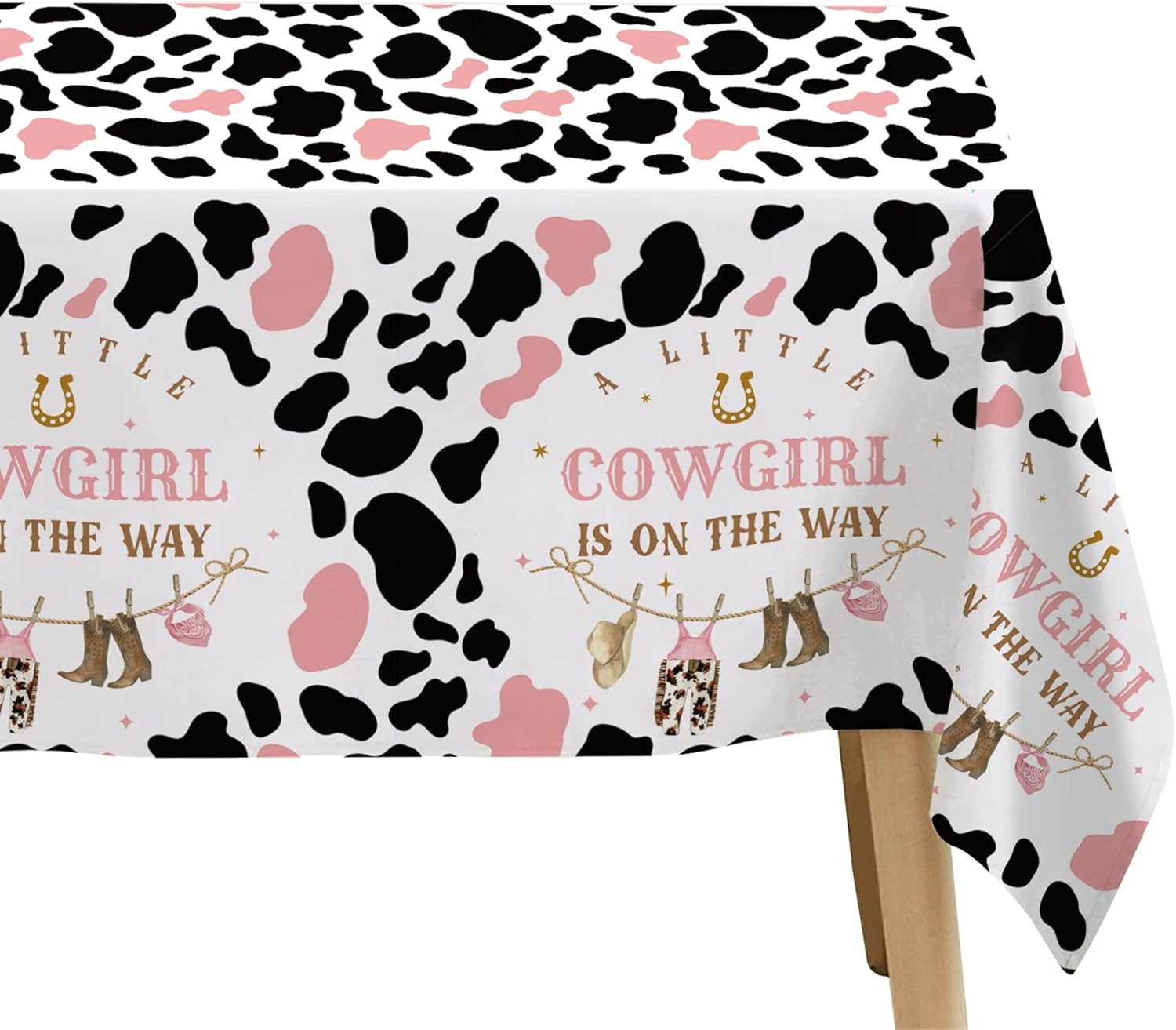 Xigejob Western Cowgirl Baby Shower Tablecloths - 3 Pack
