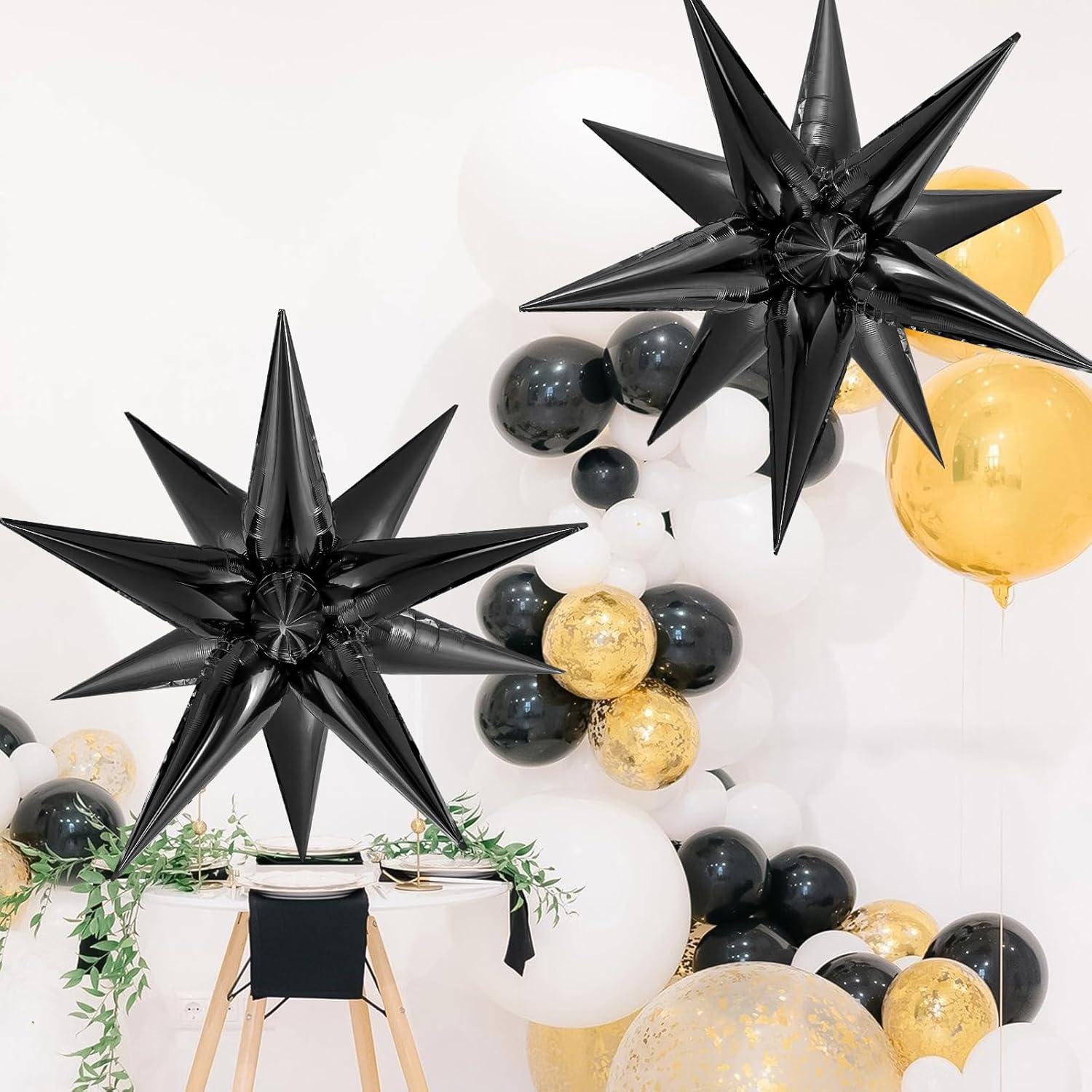 72 Pcs Black Star Foil Balloons for Party Decor