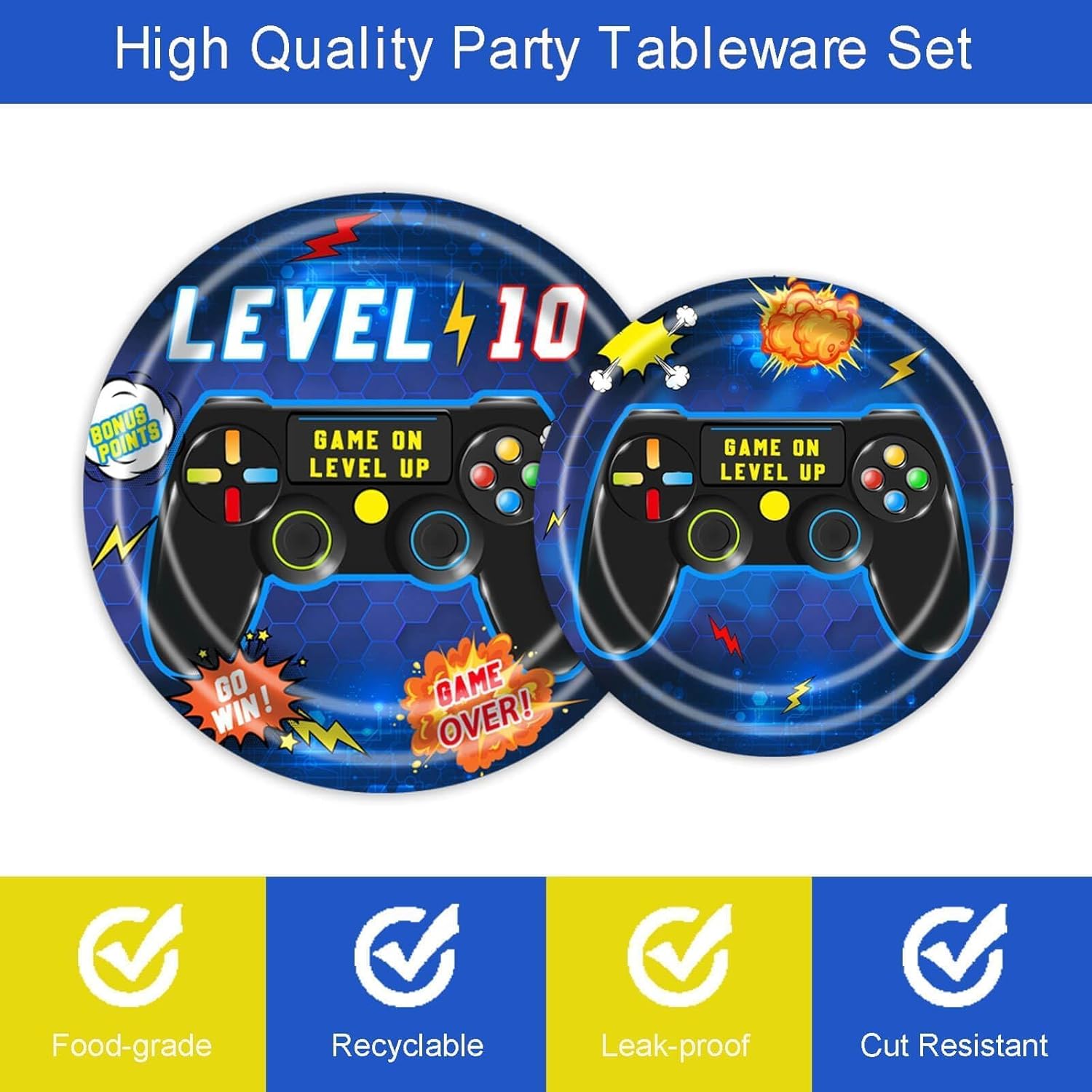 96Pcs Video Game Birthday Party Supplies for 24 Guests