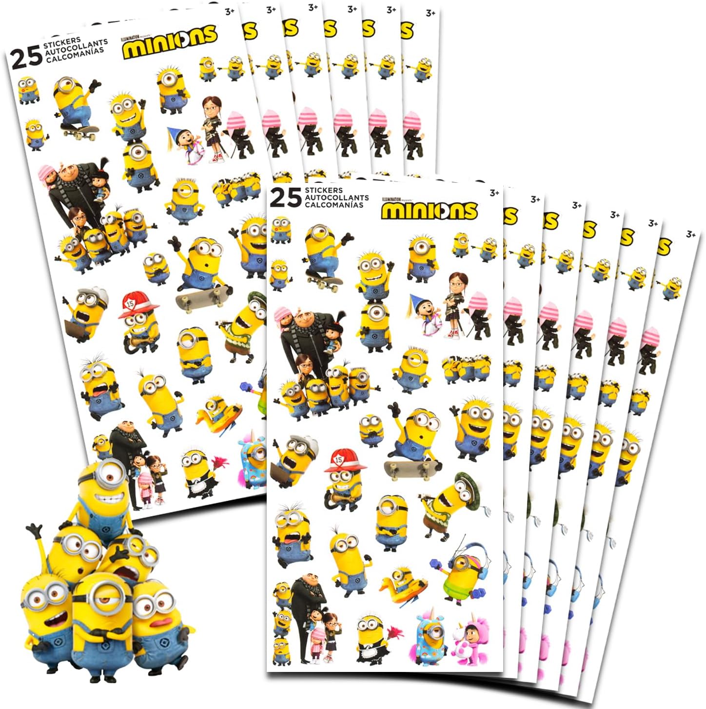 Minions Party Favors 12 Pack Sticker Sheets