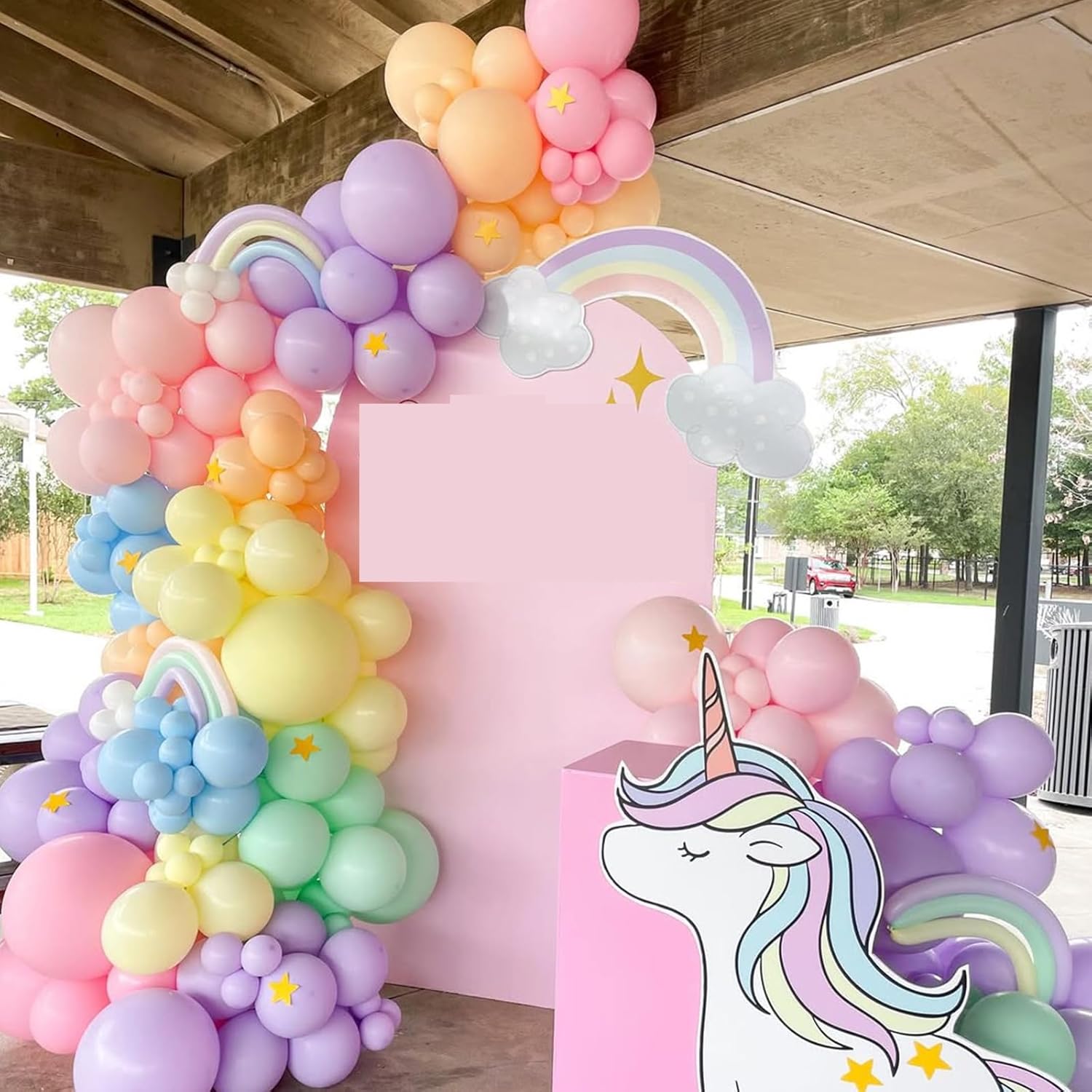 YMSZ Pastel Balloons 136pcs Balloon Arch Kit Rainbow Party Decorations