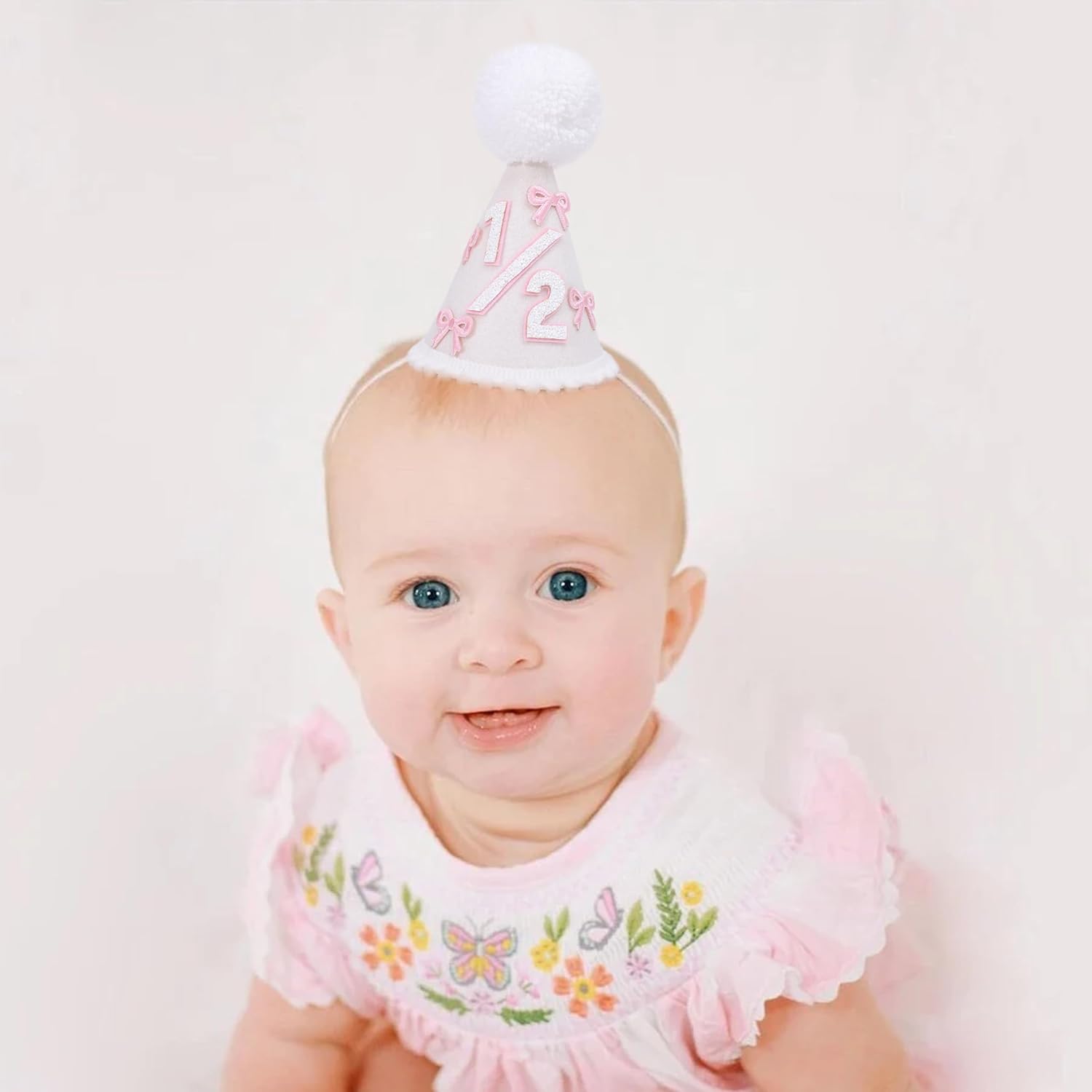 WAOUH Half Birthday Baby Hat - Glitter Crown for 6 Month Celebration