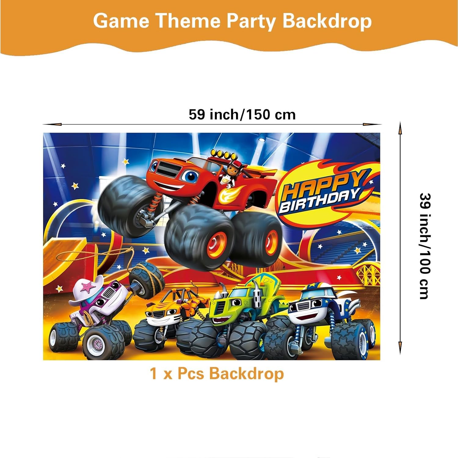 121 Pcs Monster Truck Birthday Party Supplies Set