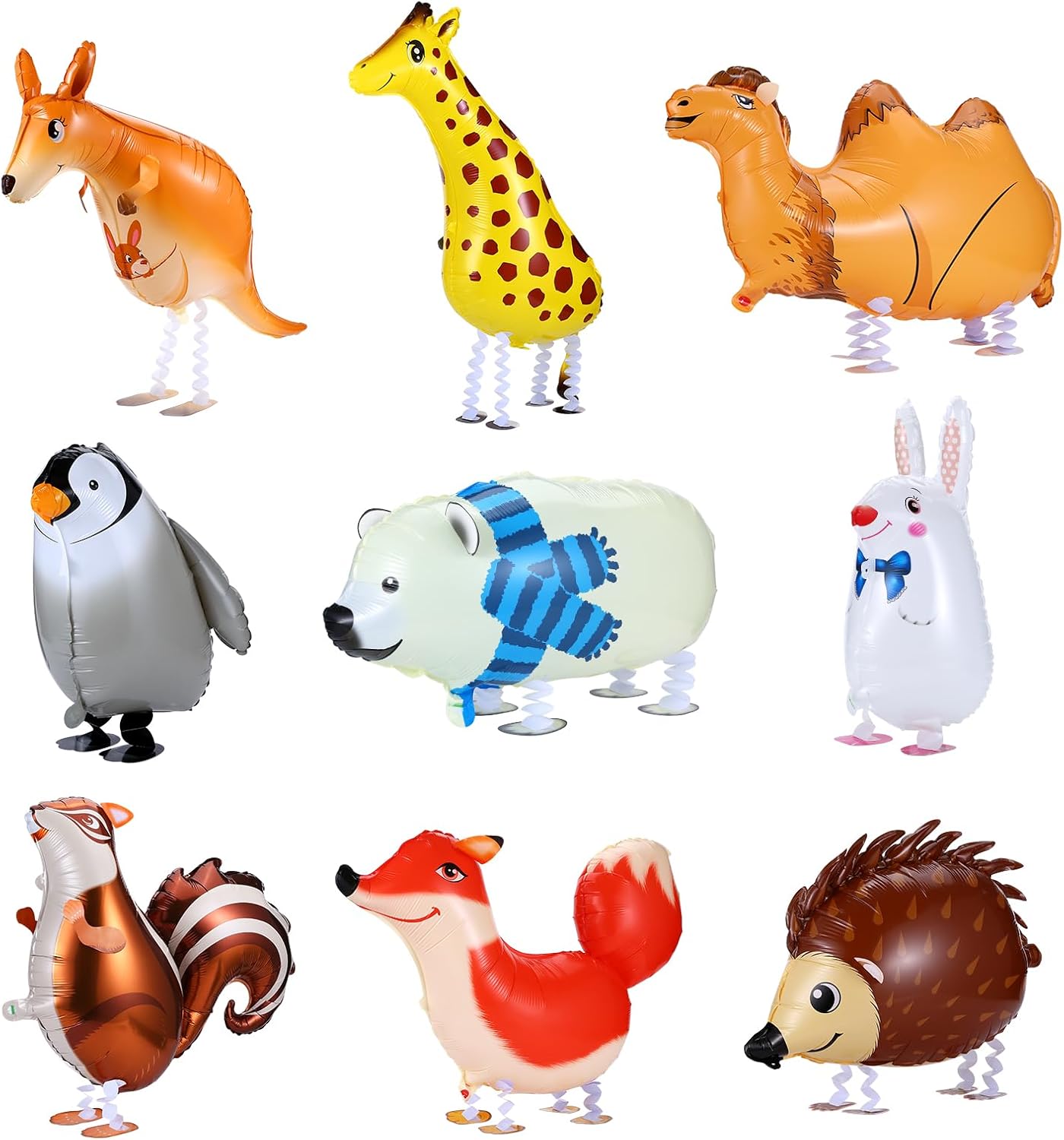 9 Pack Zoo Animal Balloons 25 Inch Party Decor