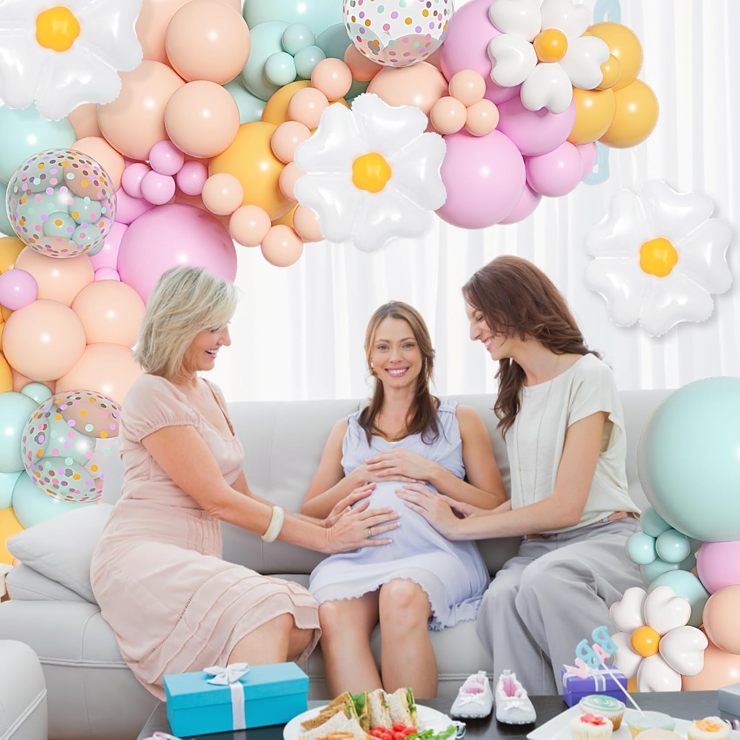 Ouddy Party 168Pcs Daisy Balloon Garland Kit
