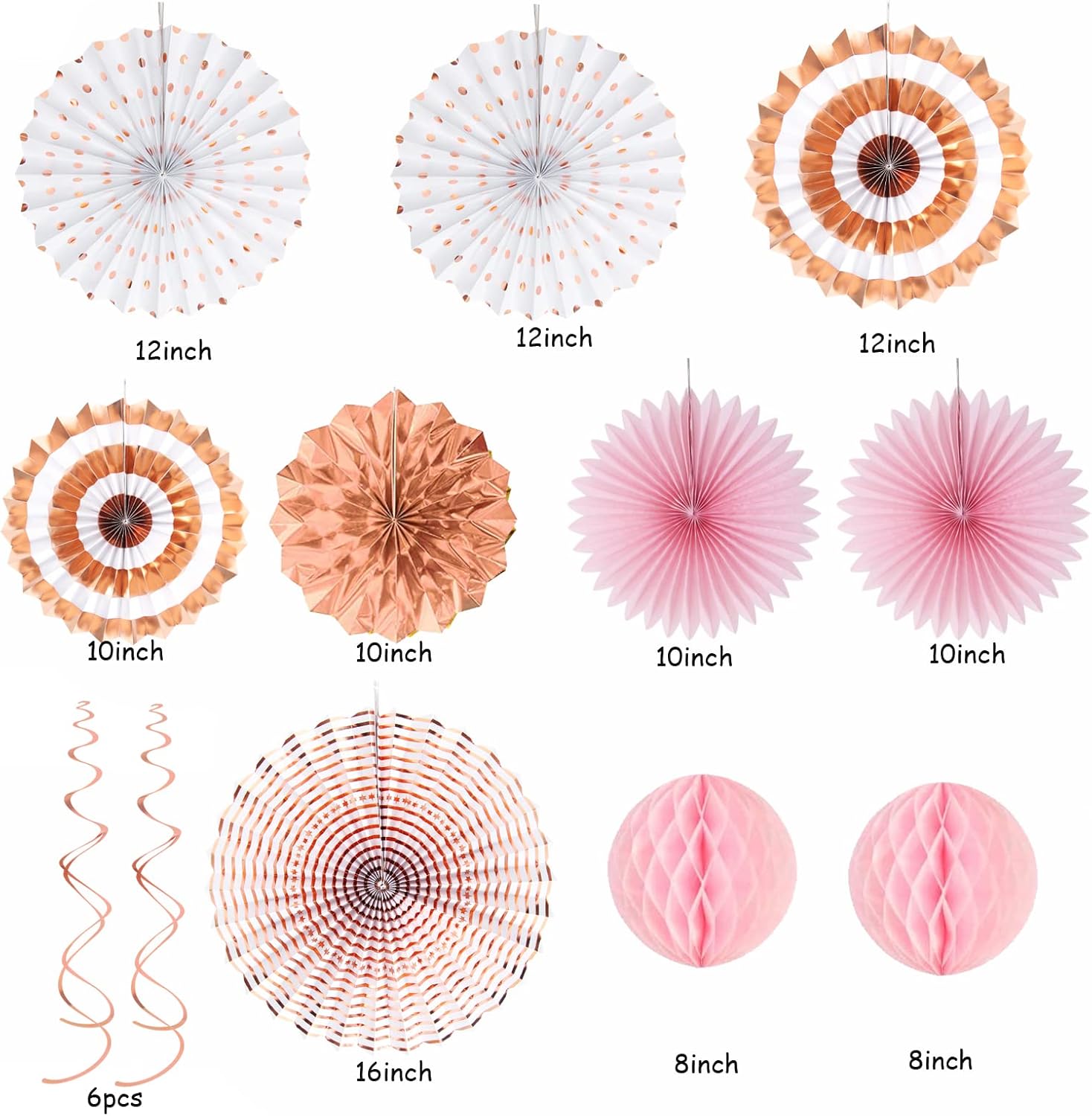 Rose Gold Pink White Party Decorations 33pcs