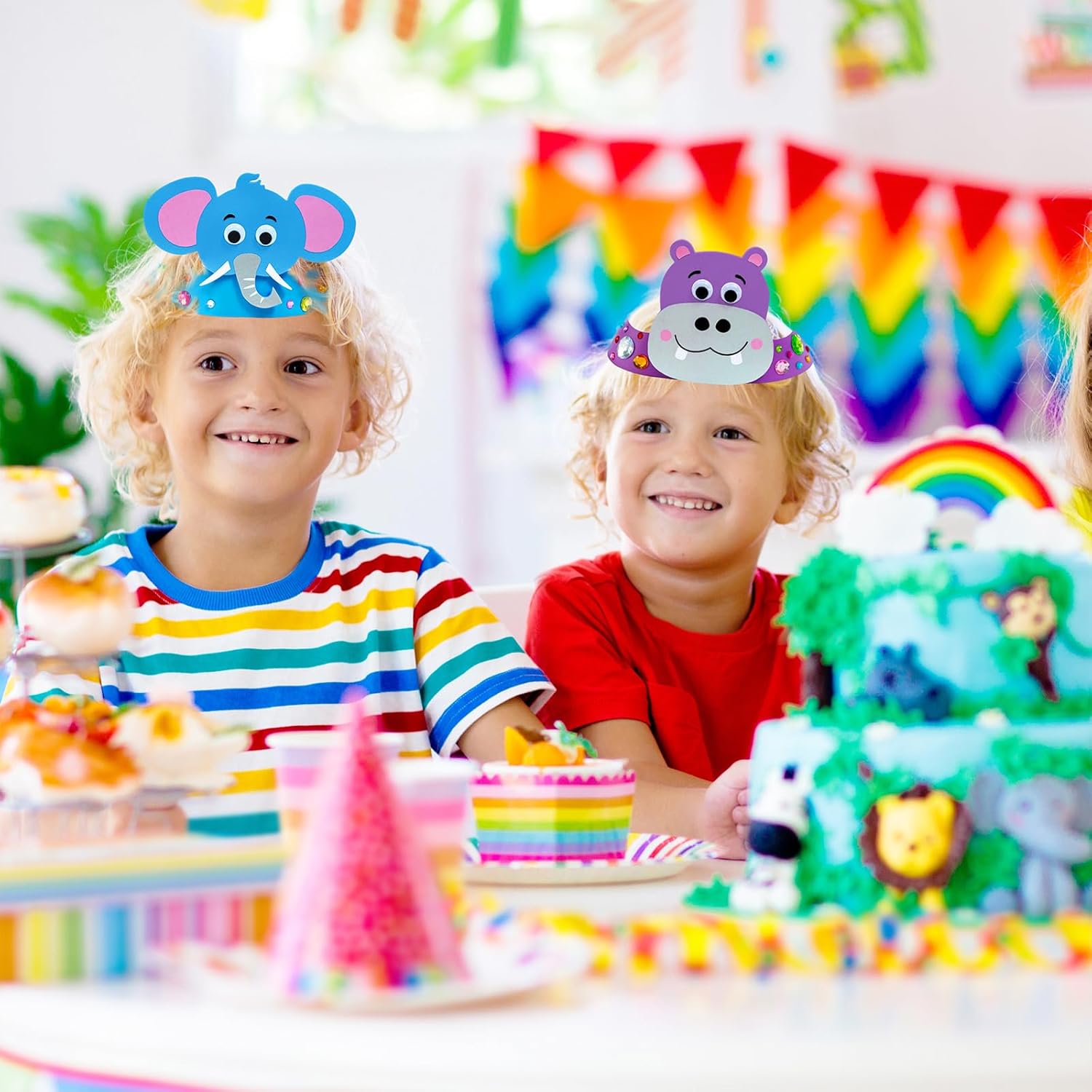 Winlyn 24 Jungle Animal Headbands Craft Kit