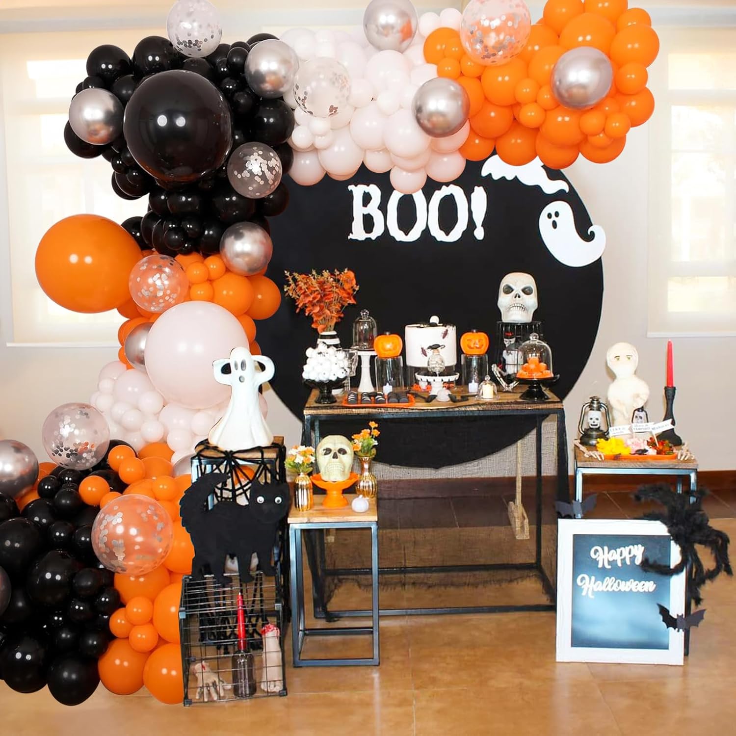 Orange and Black Balloon Arch Kit with 113pcs Balloons