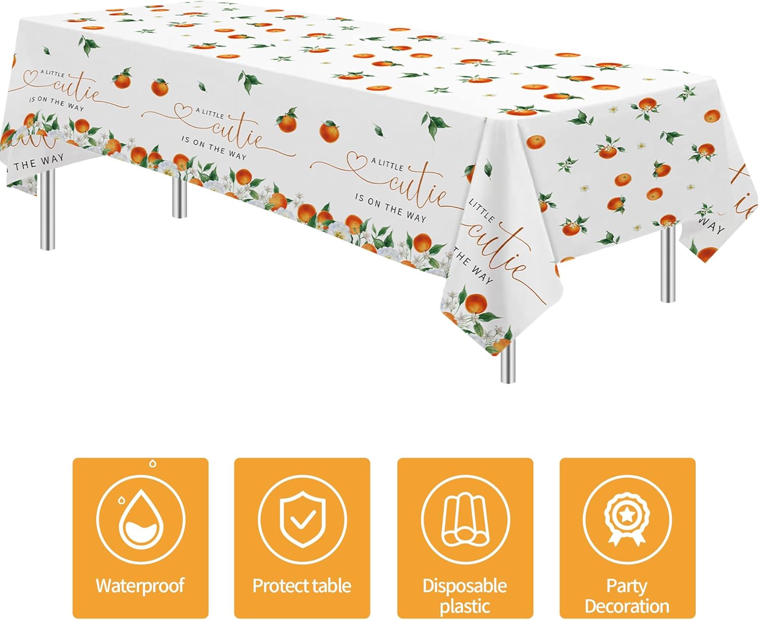 Little Cutie Baby Shower Decorations Tablecloth 3 Pack