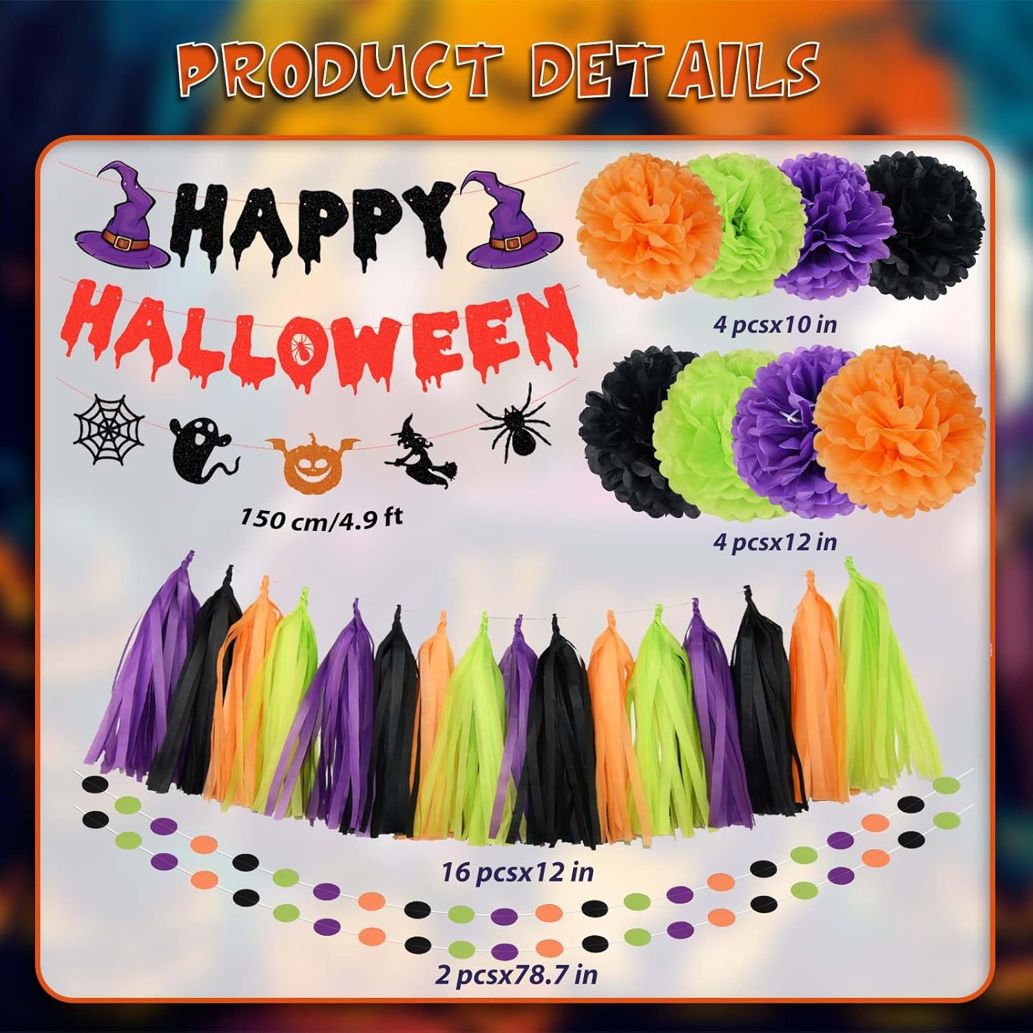 PartyGarden Halloween Decor Kit for SUV and Parties