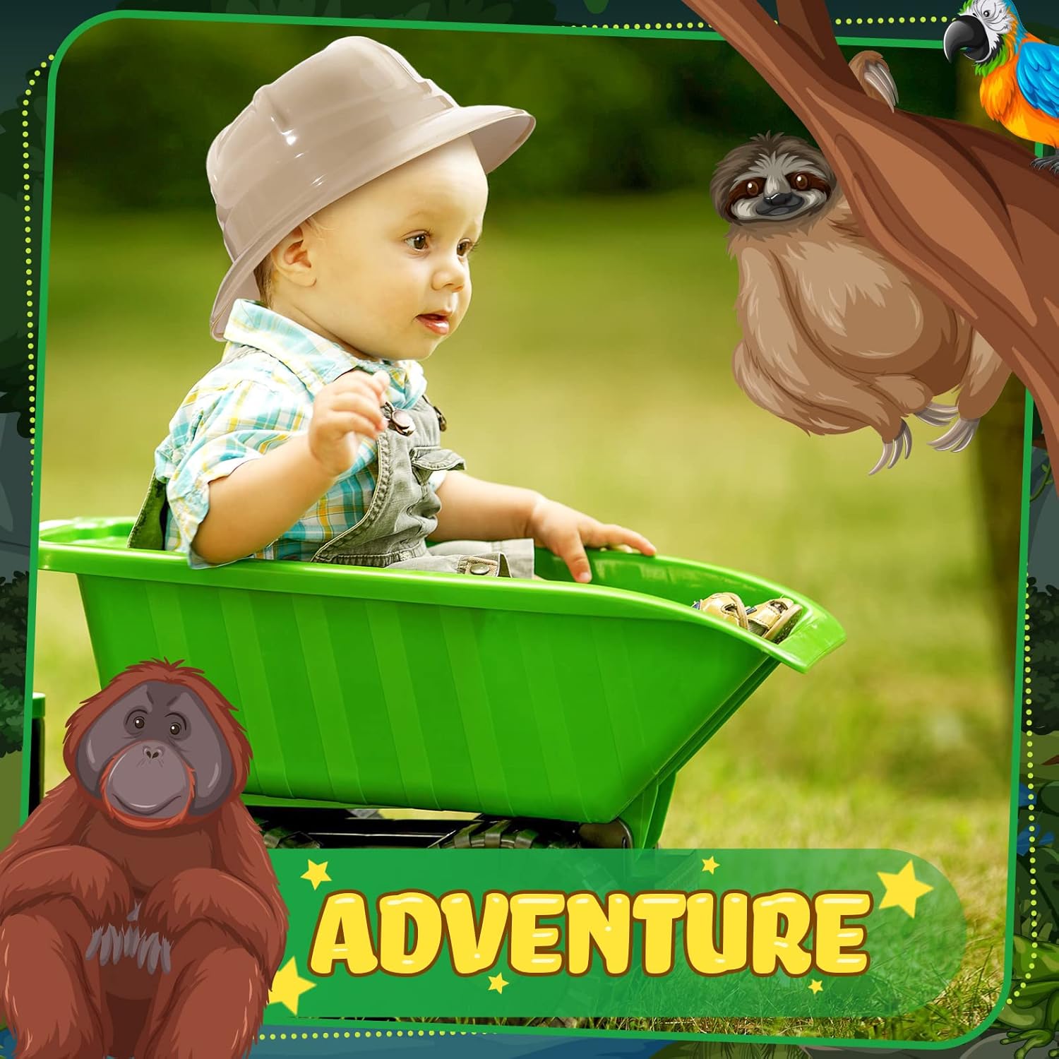 Hillban 48 Pcs Safari Hats for Kids Party Supplies