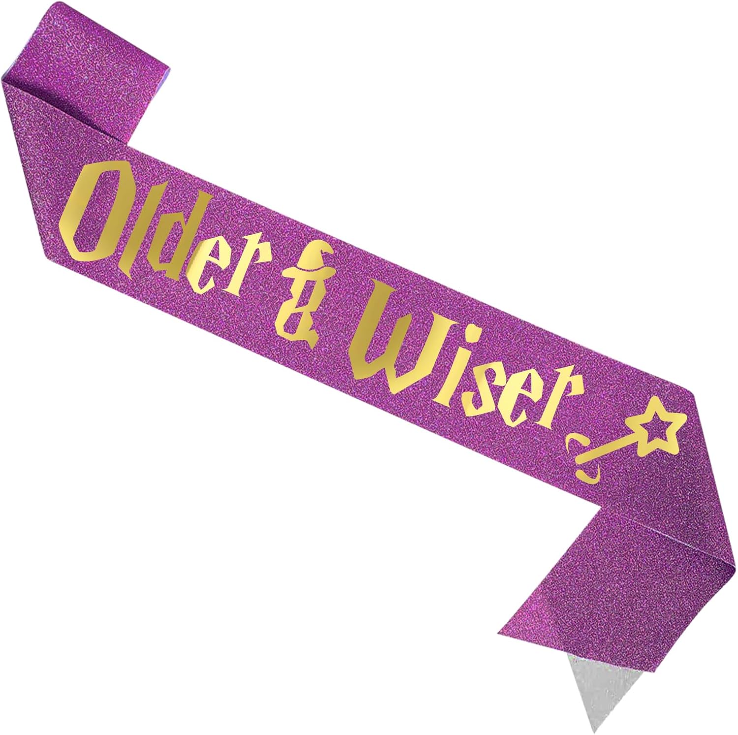 Older Wiser Birthday Sash for Women Purple