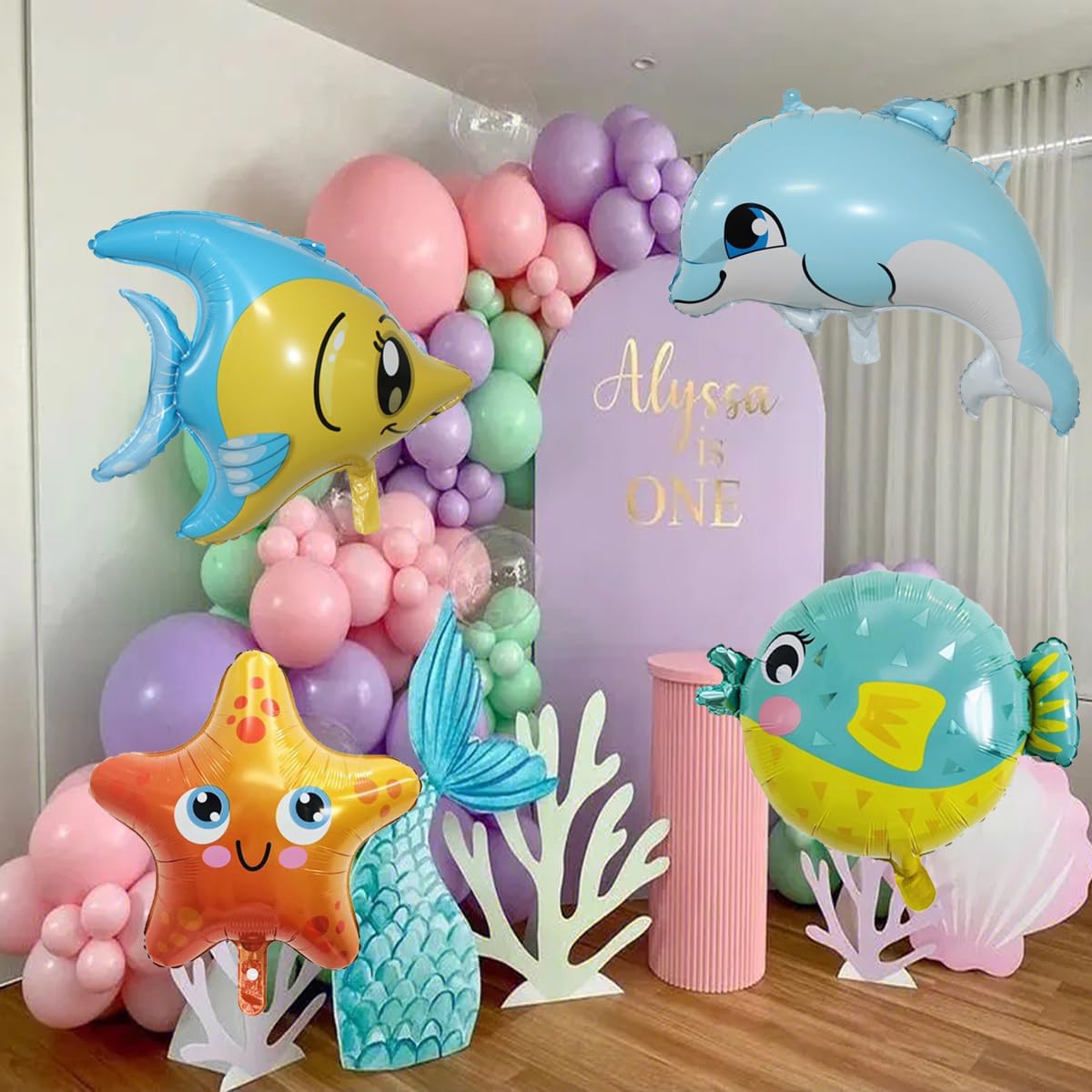 SAMOKA Sea Animals Balloons 12 PCS Under The Sea Decorations