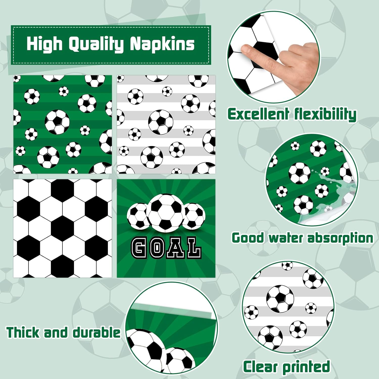 Soccer Themed Party Supplies Set for 24 Guests