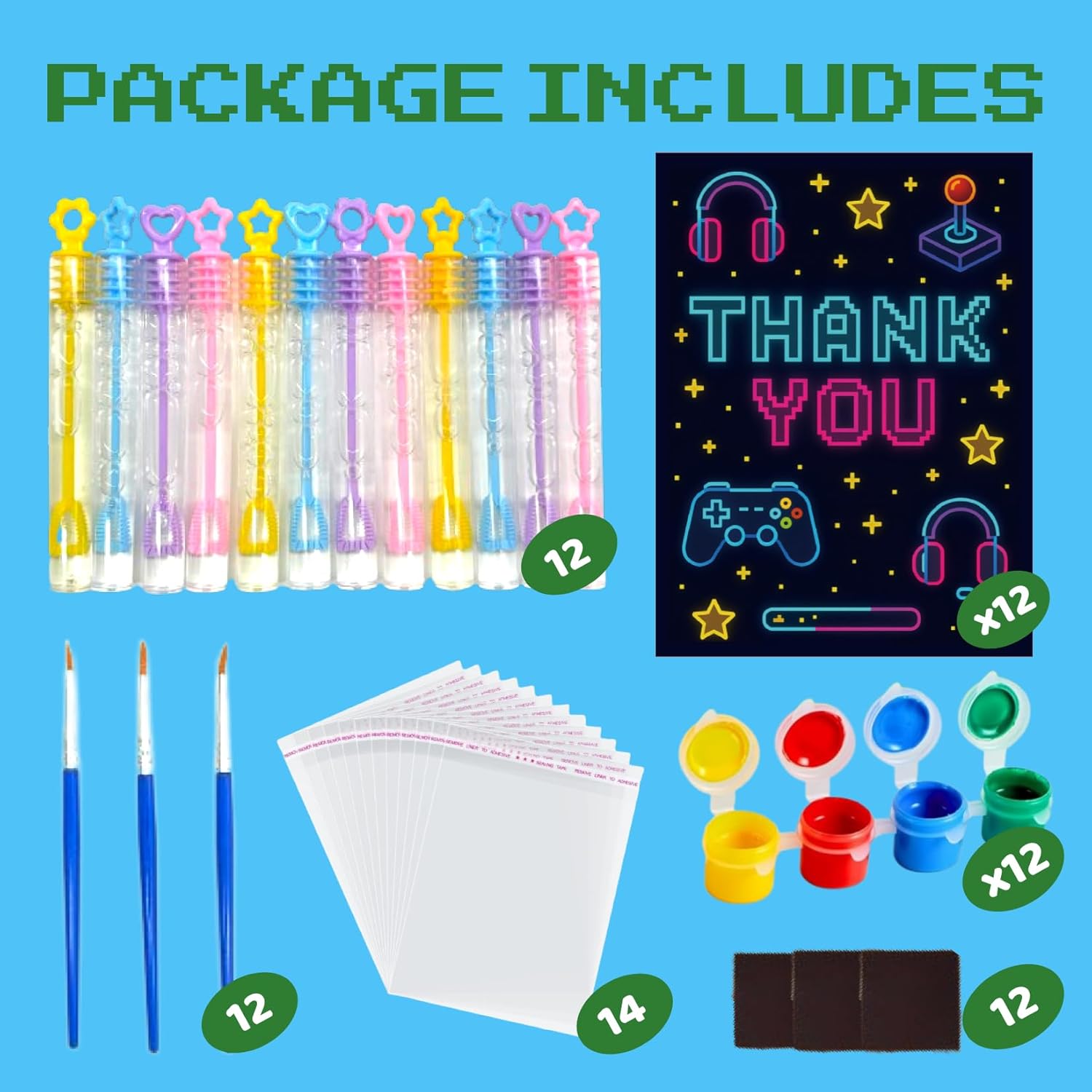 GOGREENWOVEN Video Game Party Favors 12 PCS
