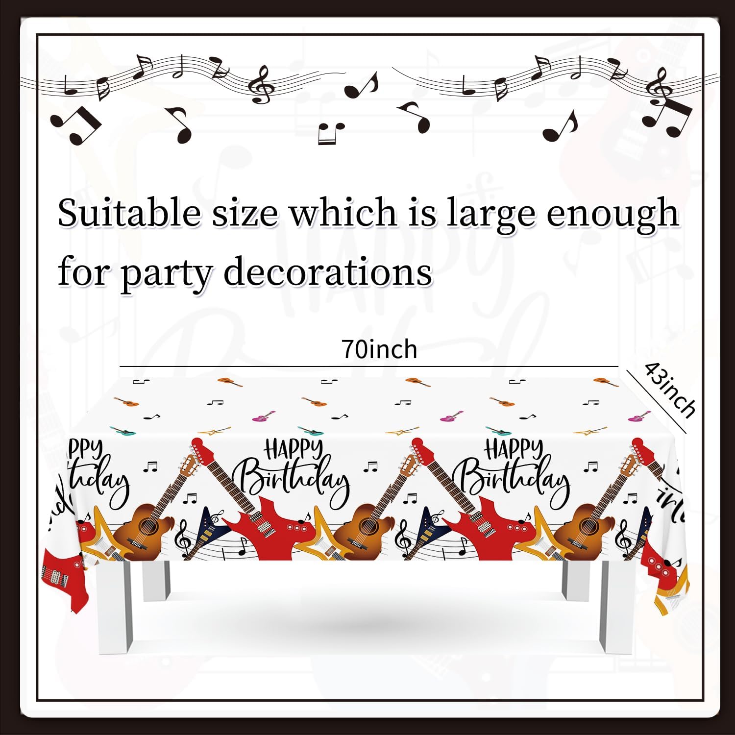 Music Themed Guitar Birthday Decorations 110pcs Set