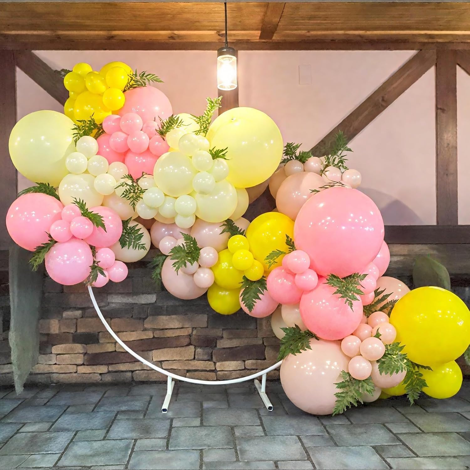 Pink and Yellow Balloon Arch Decor Kit 122Pcs