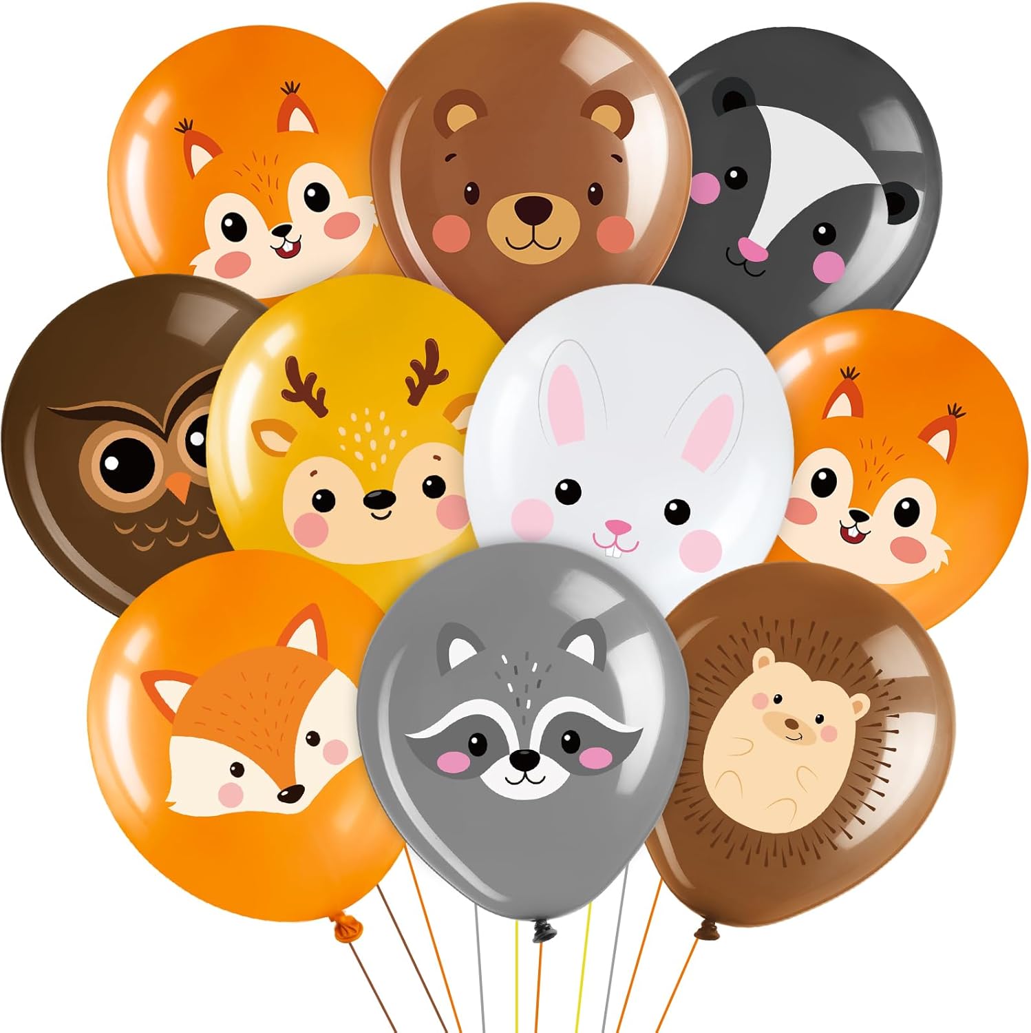 45 Pcs Woodland Animal Balloons 12 Inch Party Decor