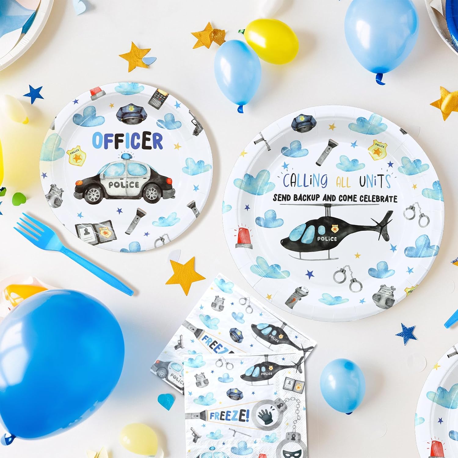 Police Birthday Party Decorations Set for 40 Guests