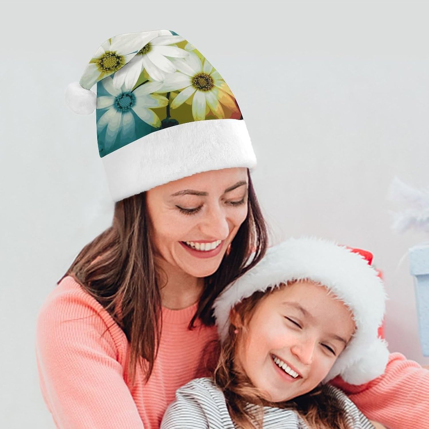 NWGHM Christmas Hat with Daisy Flowers Design