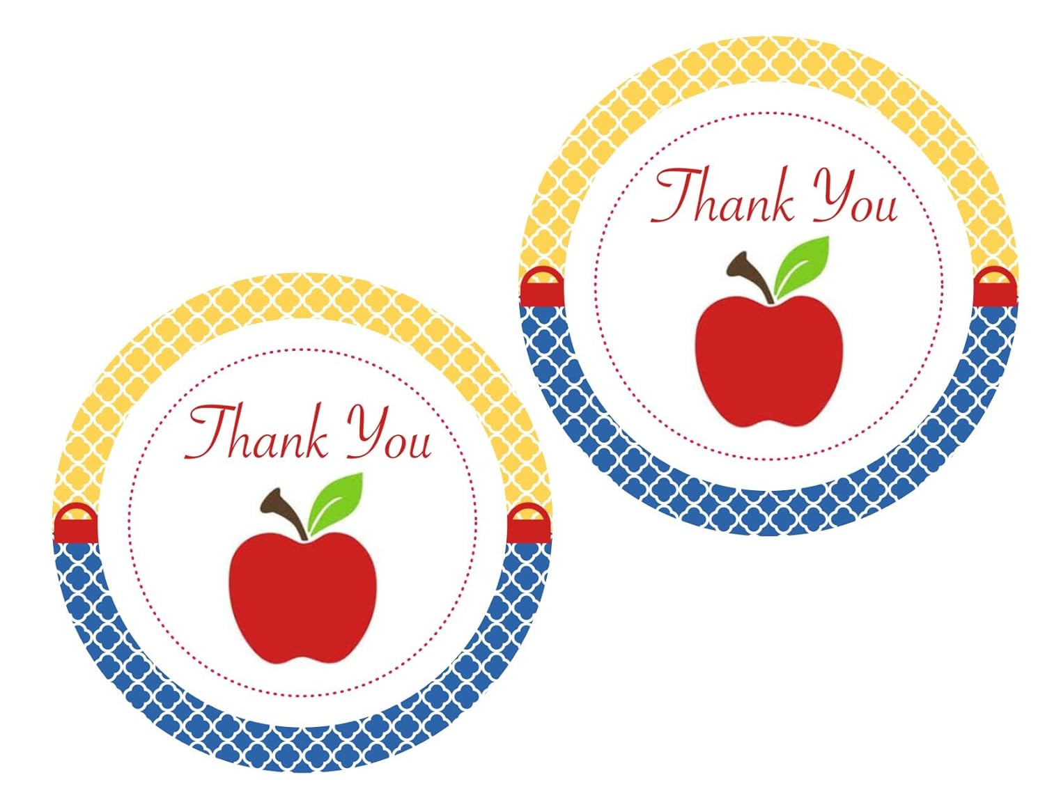 Snow White Apple Thank You Stickers 24 Pcs