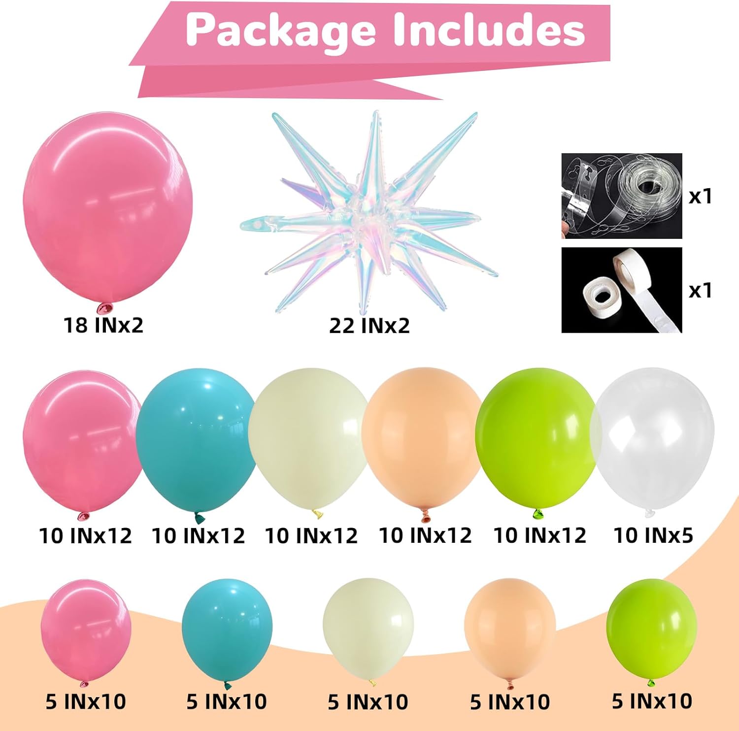 HILAVO Summer Tropical Balloon Garland Kit