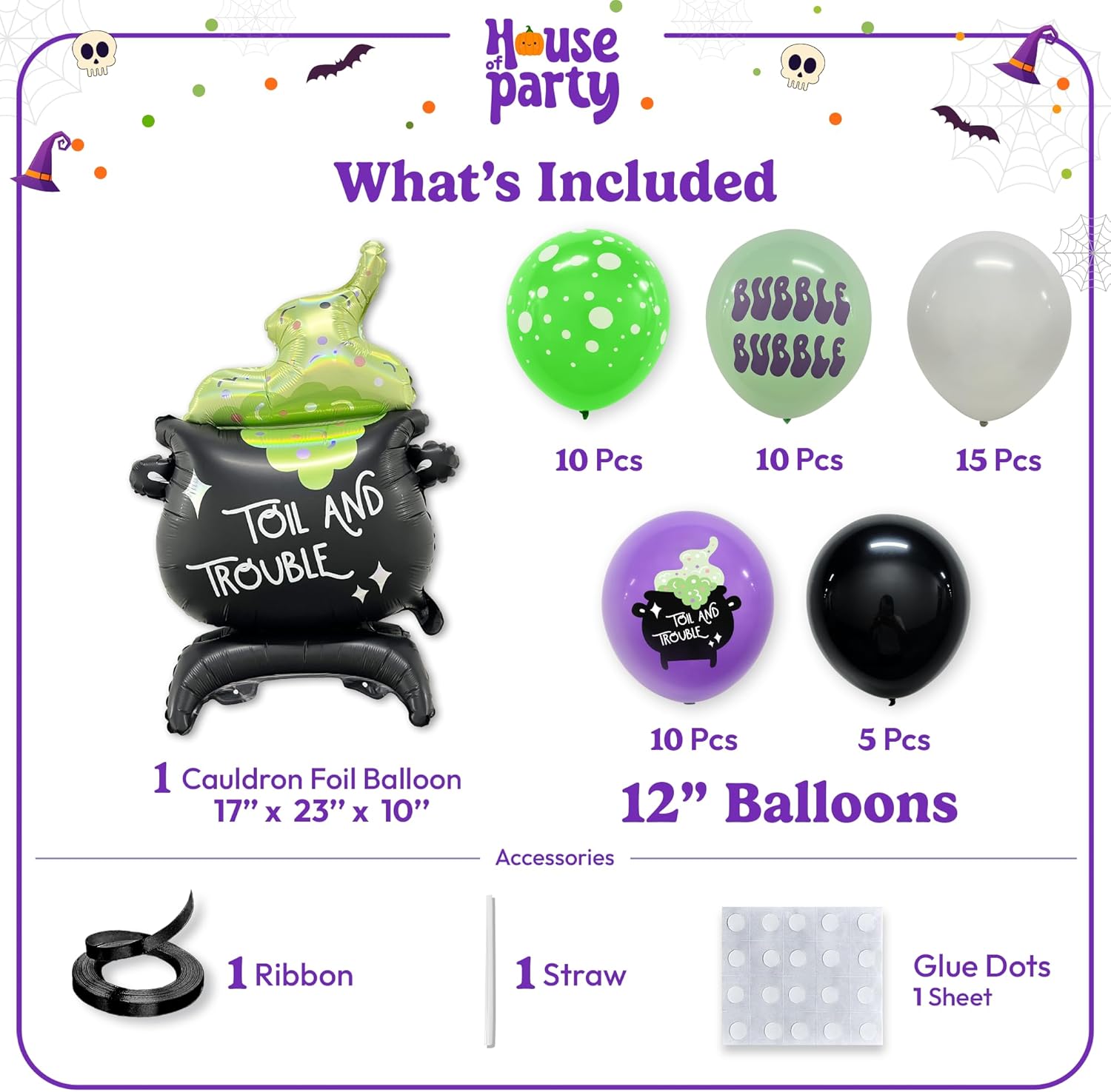 HOUSE OF PARTY 50PCS Halloween Balloons Arch Kit
