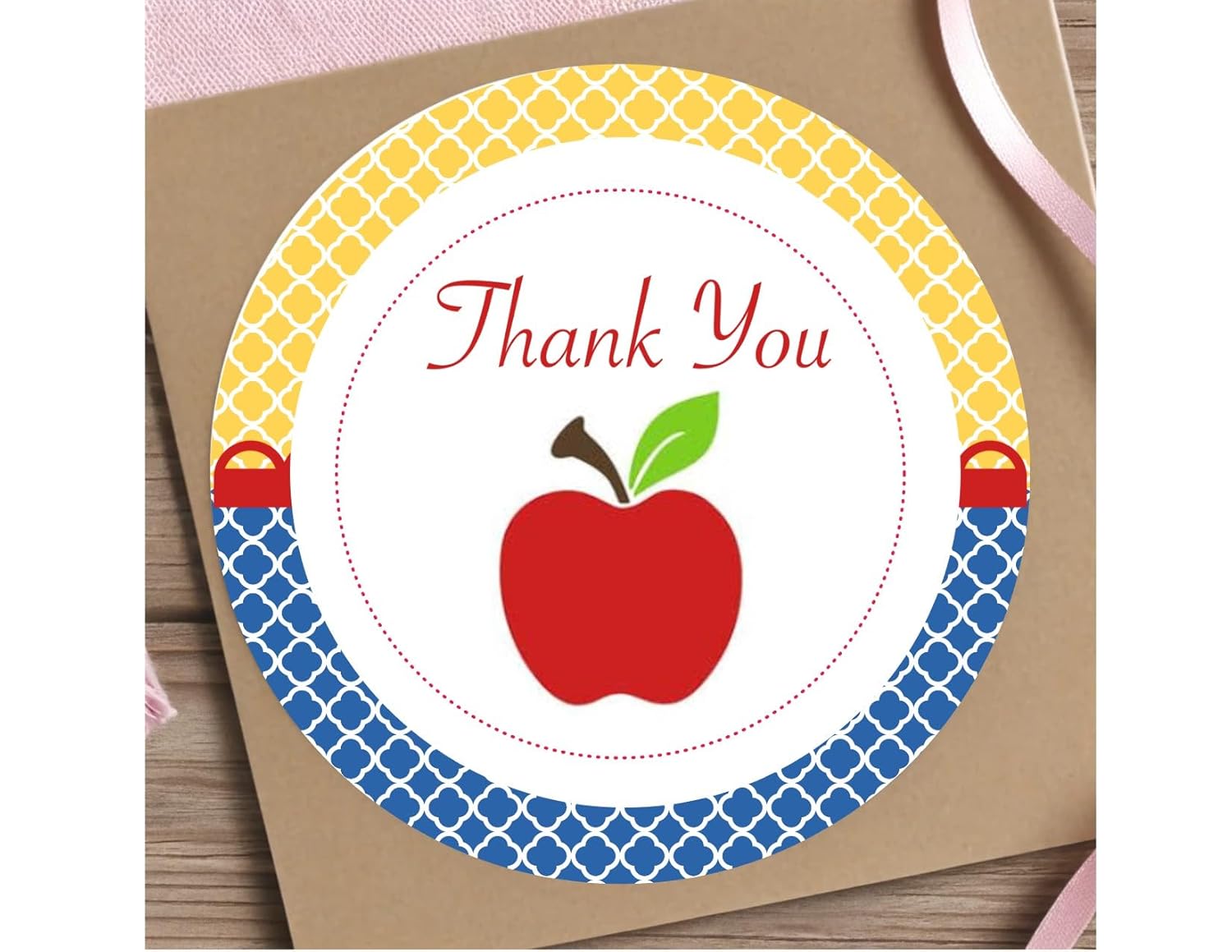 Snow White Apple Thank You Stickers 24 Pcs