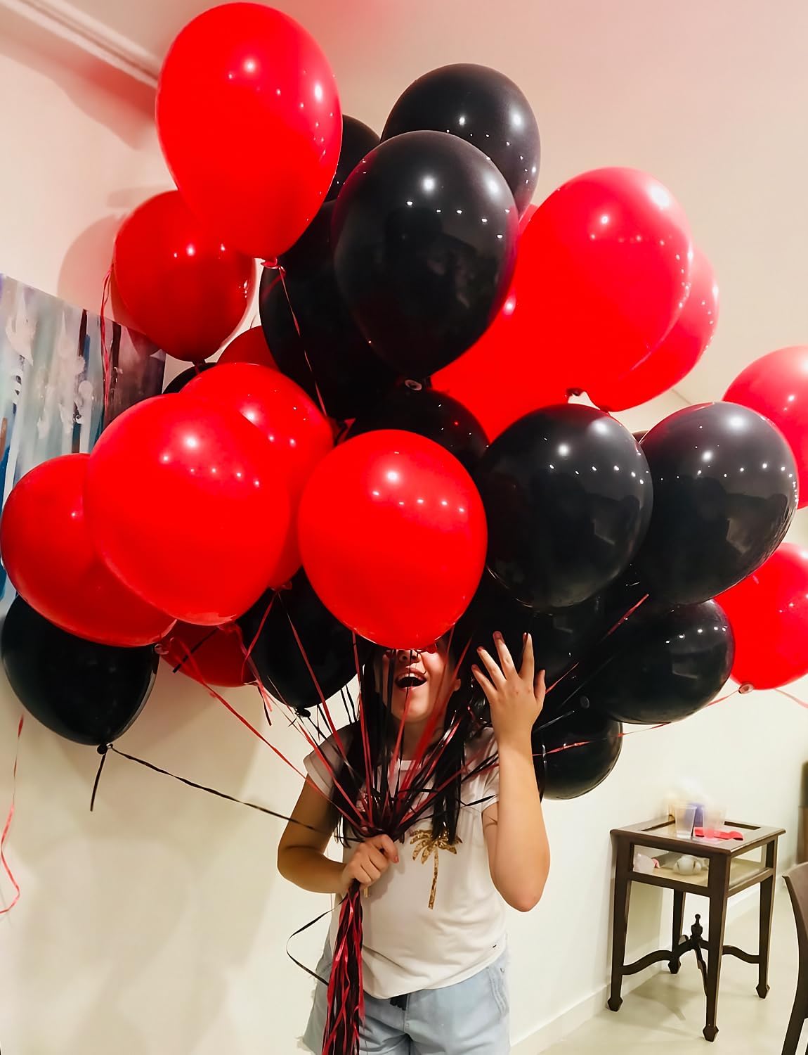 Red and Black Balloons - 12 Inch Latex Party Decorations