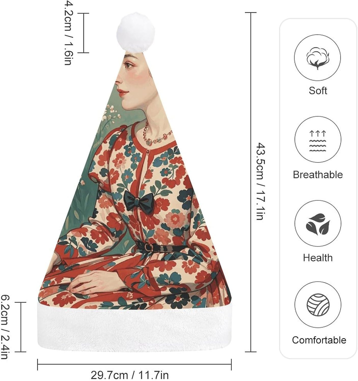 Elegant Santa Hat for Women Christmas Party Headwear