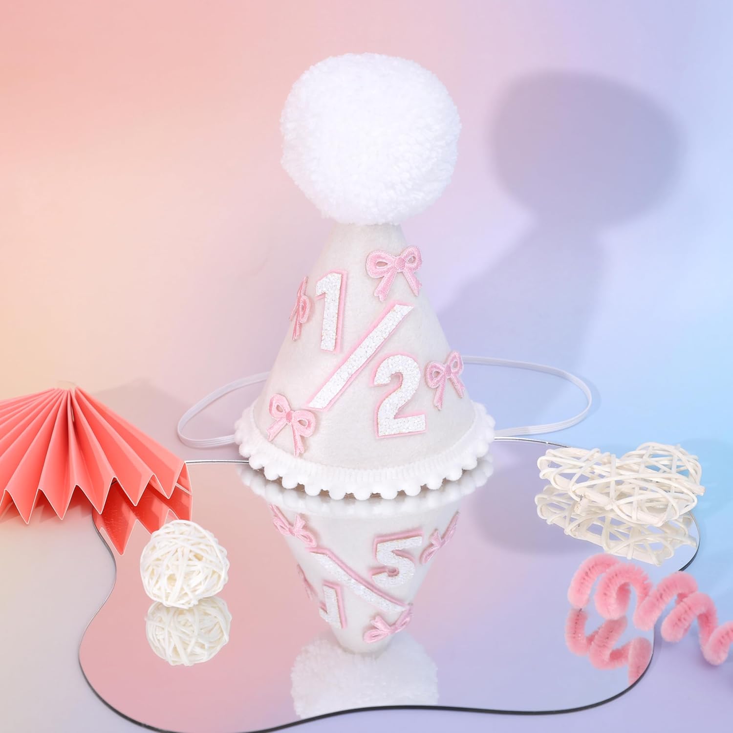 WAOUH Half Birthday Baby Hat - Glitter Crown for 6 Month Celebration