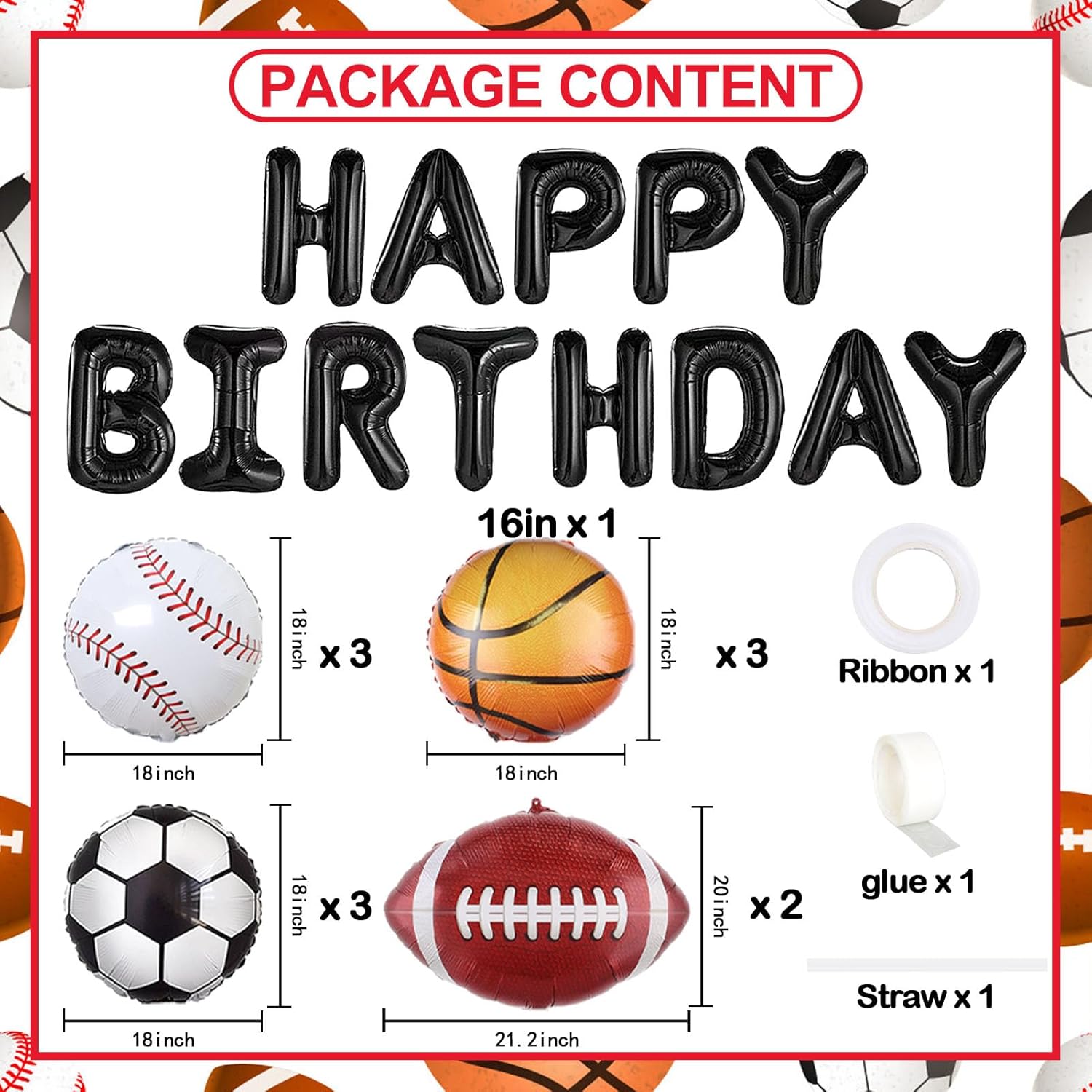 Ushinemi Sports Birthday Balloon Decorations