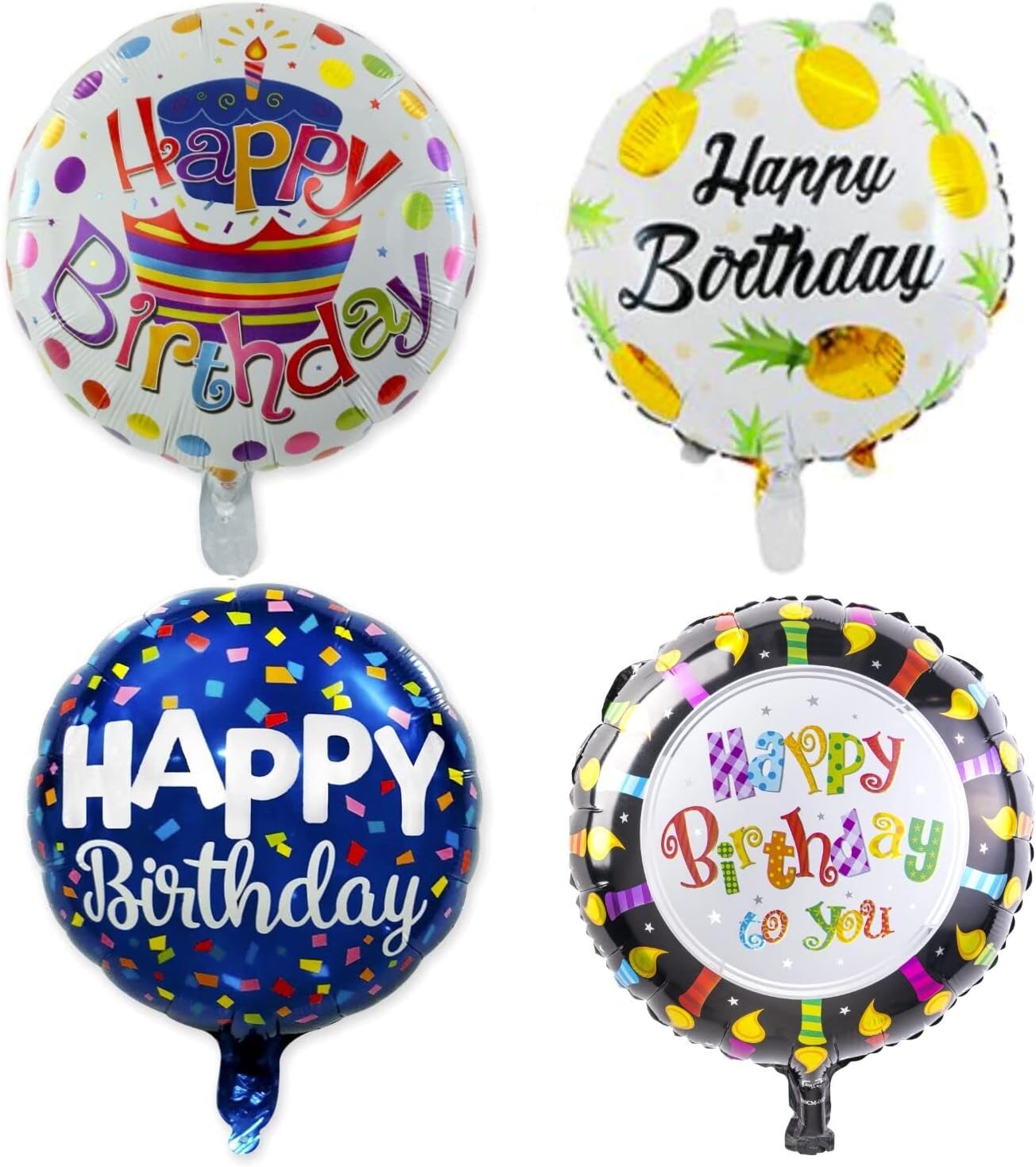 Happy Birthday Aluminum Foil Balloons 50 Pack 18 Inches